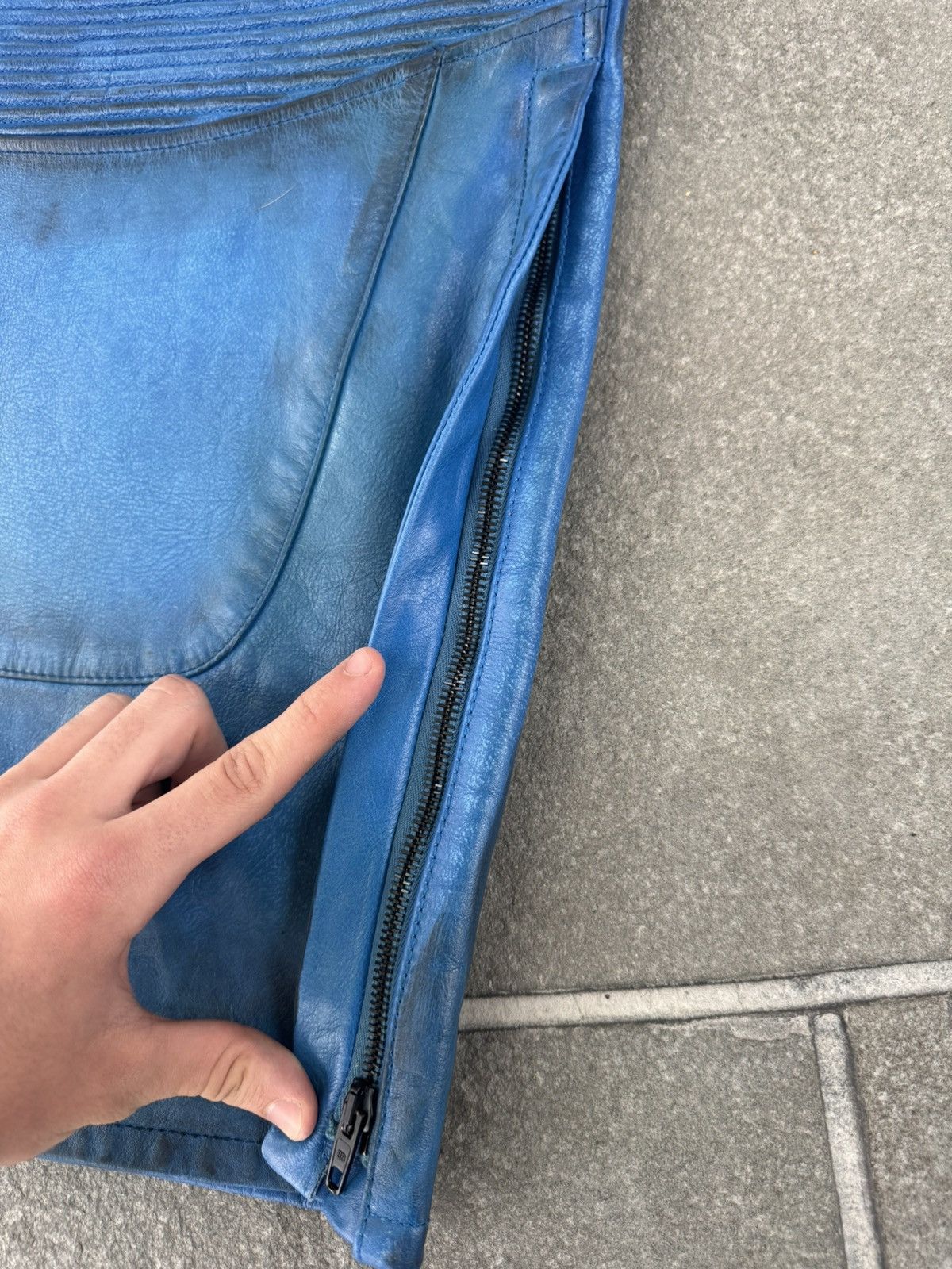 Balenciaga Balenciaga “mud show” blue leather biker pants Size US 36 / EU 52 - 7 Thumbnail