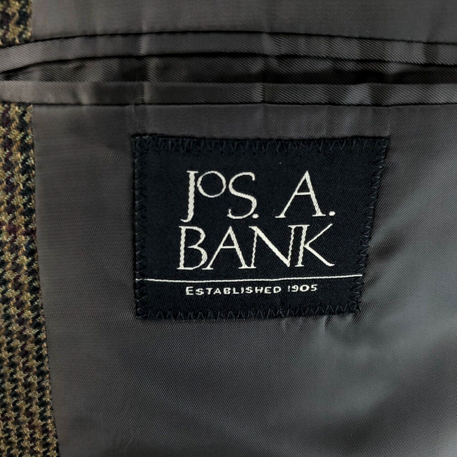Jos. A. Bank Jos A Bank Tweed Wool 2 Button Sport Coat 44R Green Black Ho Size 44R - 7 Thumbnail