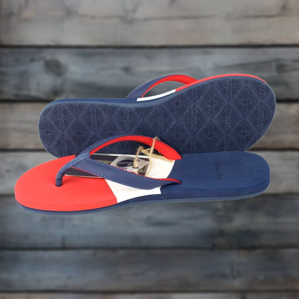 Vintage Hari Mari Women's Meadows Asana Flip Flop Sandals Size 9 Navy Red Lily Sandals Flip Flop Womens 9 Navy Lily Size US 9 / IT 39 - 1 Thumbnail