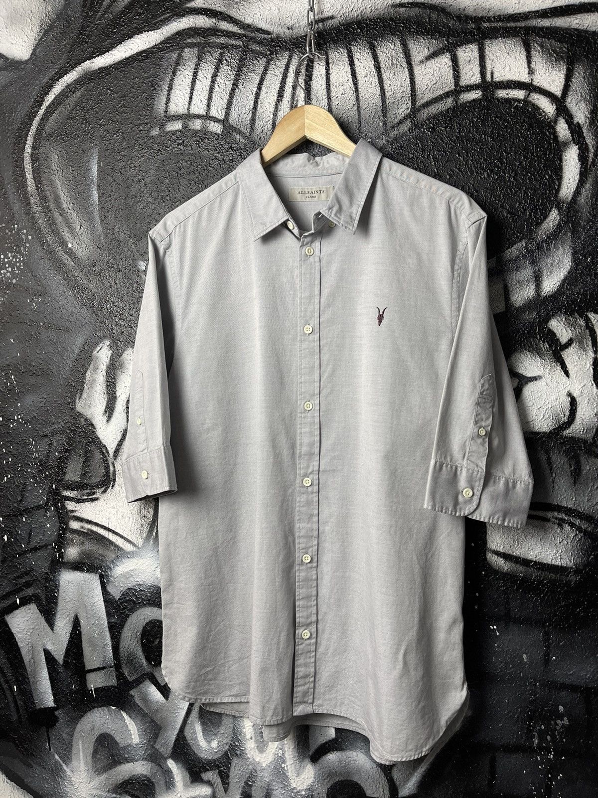 Allsaints Allsaints Grey Cotton Redondo HS Shirt Men’s Size XL Size US XL / EU 56 / 4 - 1 Thumbnail