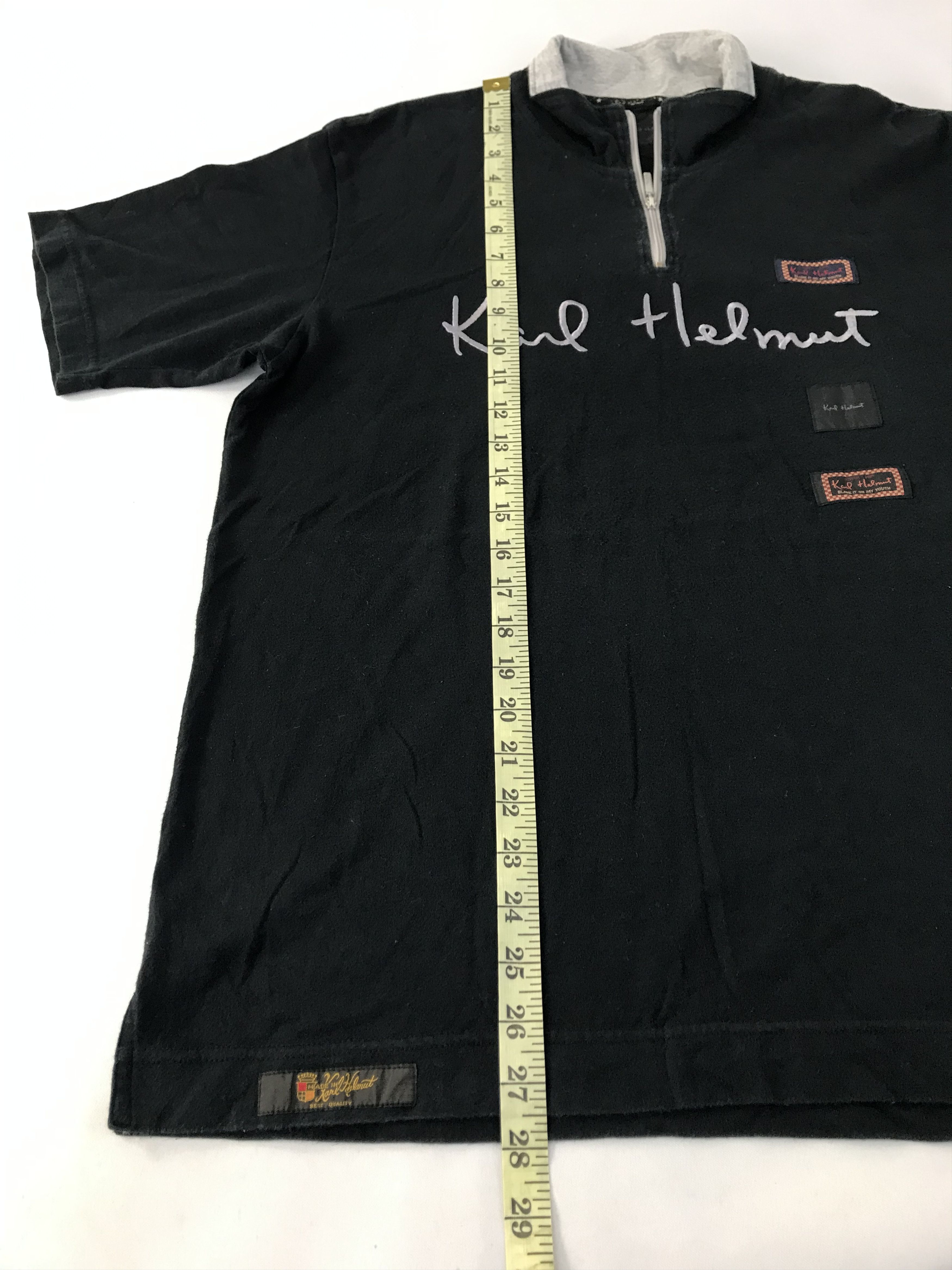 Karl Helmut Zipper Neck Printed Logo Tee T-shirt