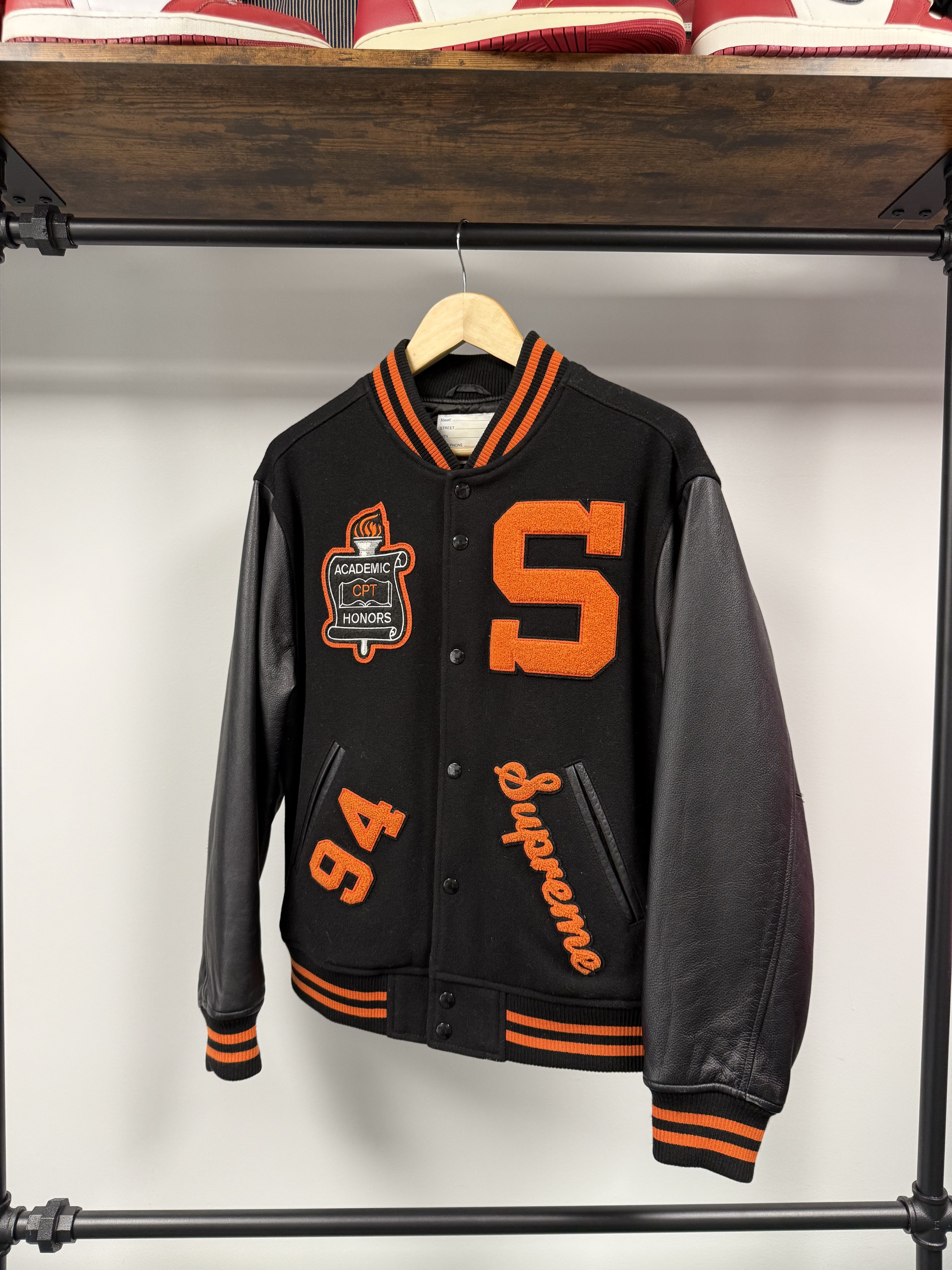 Supreme Supreme Team Varsity Jacket - Black/Orange - M Size US M / EU 48-50 / 2 - 1 Thumbnail