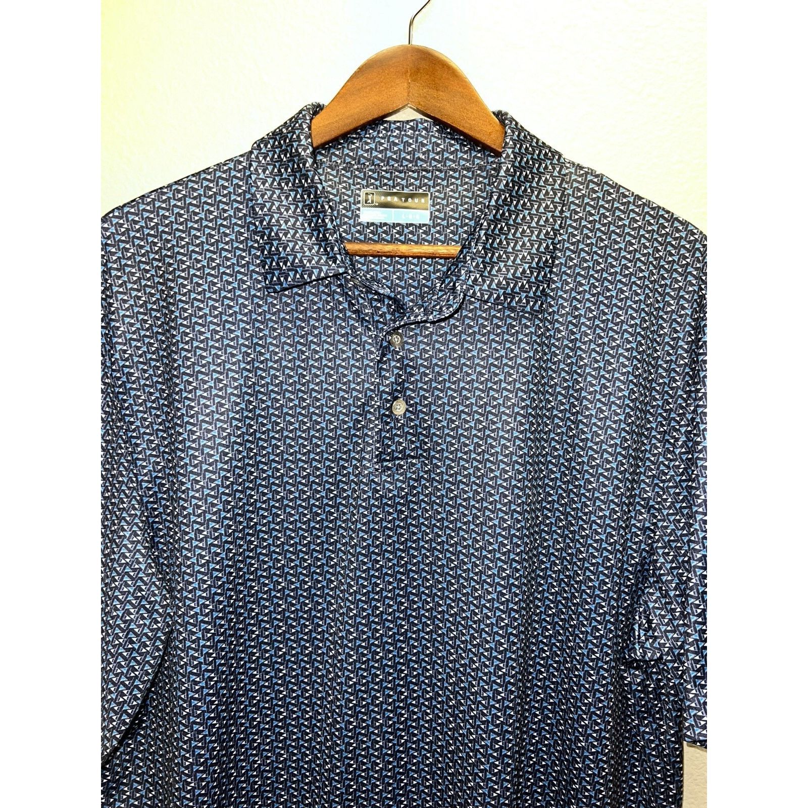 PGA Tour PGA Tour Golf Polo Shirt Geometric Flag Blue Black AOP Large Size US L / EU 52-54 / 3 - 2 Thumbnail