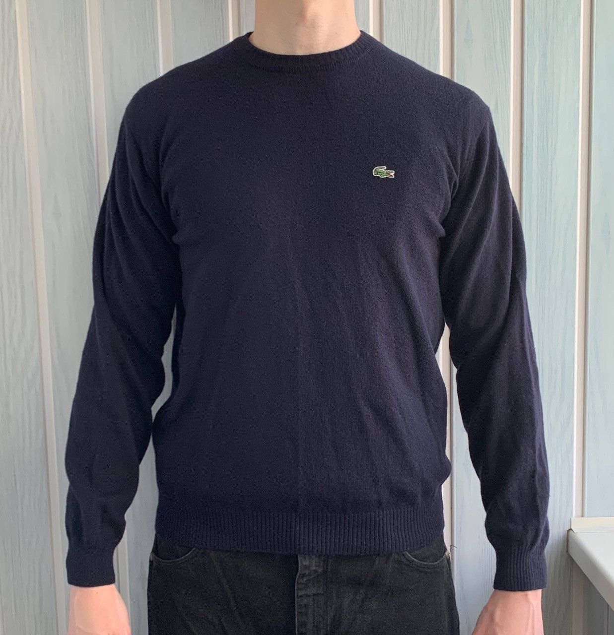Lacoste Vintage Lacoste Men Navy Wool Knit Classic Sweater Size US M / EU 48-50 / 2 - 2 Thumbnail