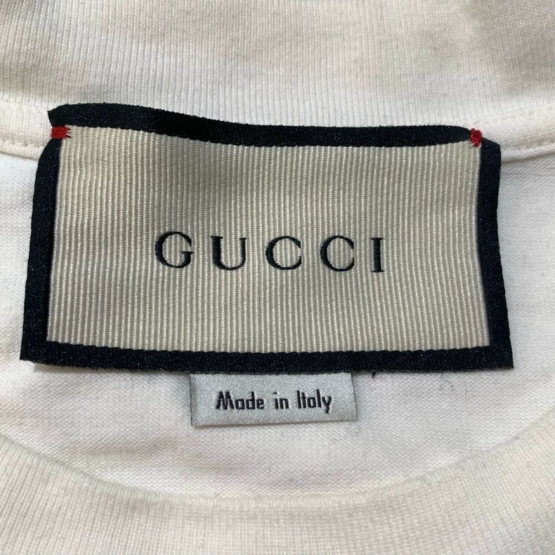 GucciRed and green blade logo printed white short-sleeved T Tops