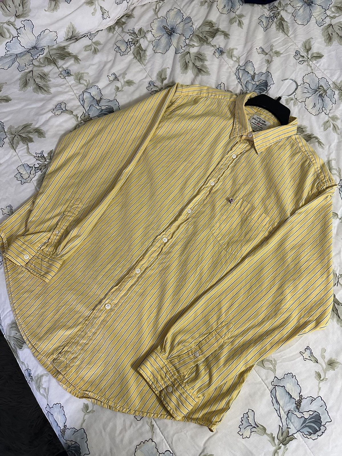 image of Polo Ralph Lauren x Ralph Lauren Vintage Ralph Laurent Polo Jeans Co. Shirt in Yellow (Size XL)