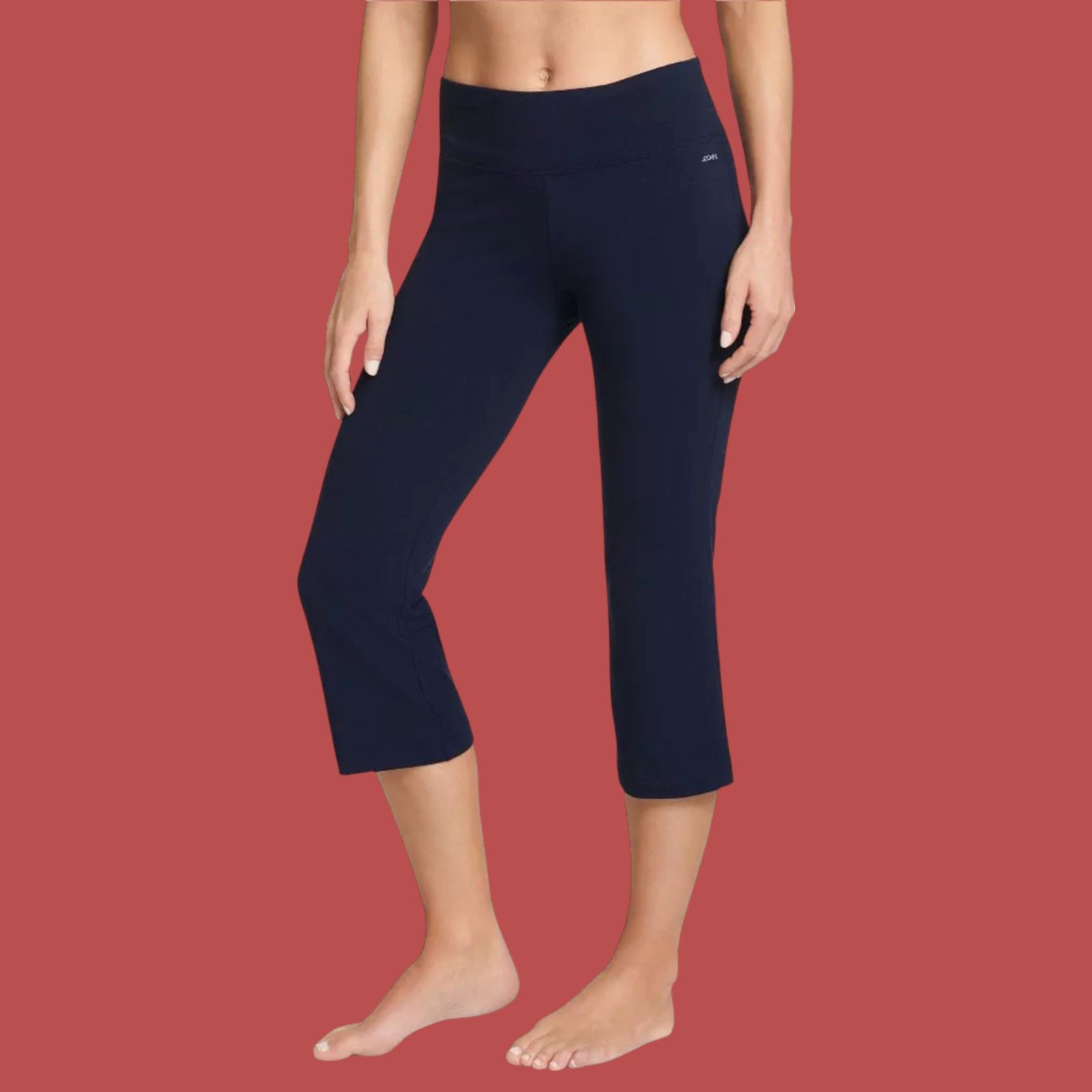 Jockey Jockey - Women's Cotton Stretch Slim Flare Capri - Blue - Me Size 28" / US 6 / IT 42 - 1 Thumbnail