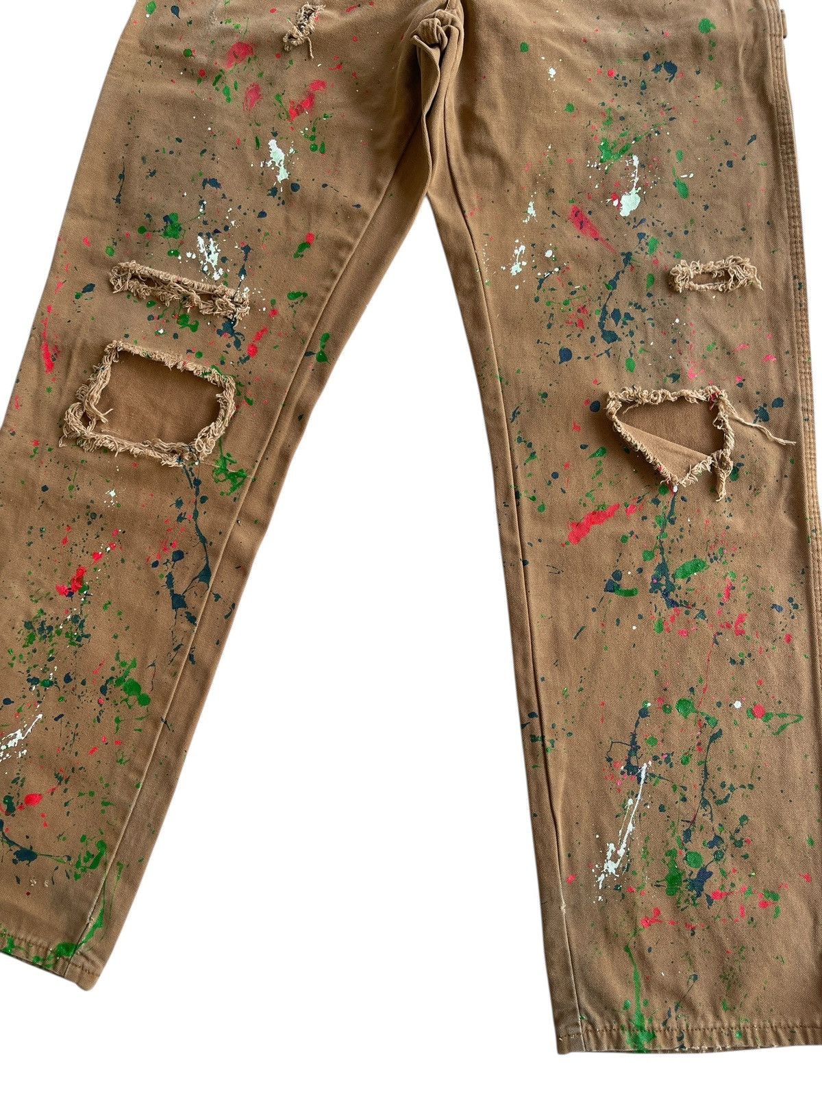 Vintage Dickies Paint Splatter Duck Fabric Distressed Carpenter Size US 33 - 16 Thumbnail