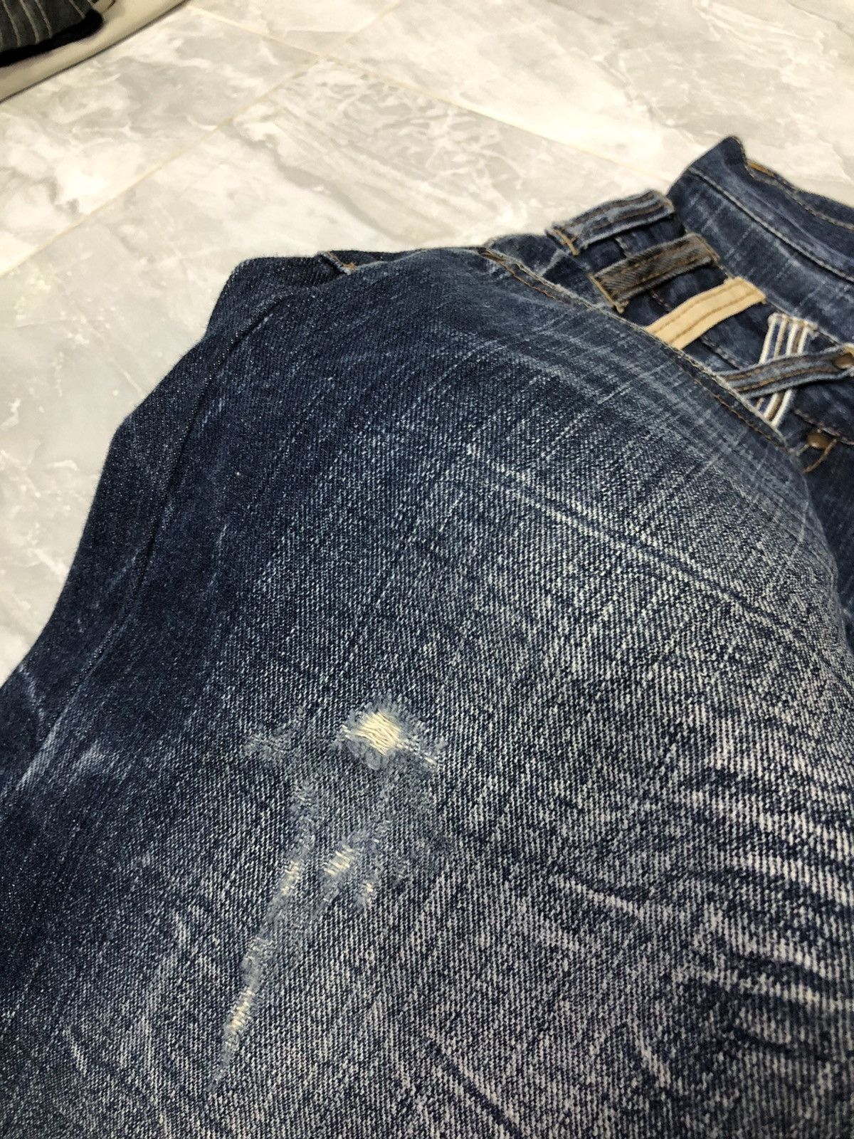 Japanese Brand Dominate Handcrafted 3/4 Denim – Double Waist + Patch Loop Size US 34 / EU 50 - 5 Thumbnail