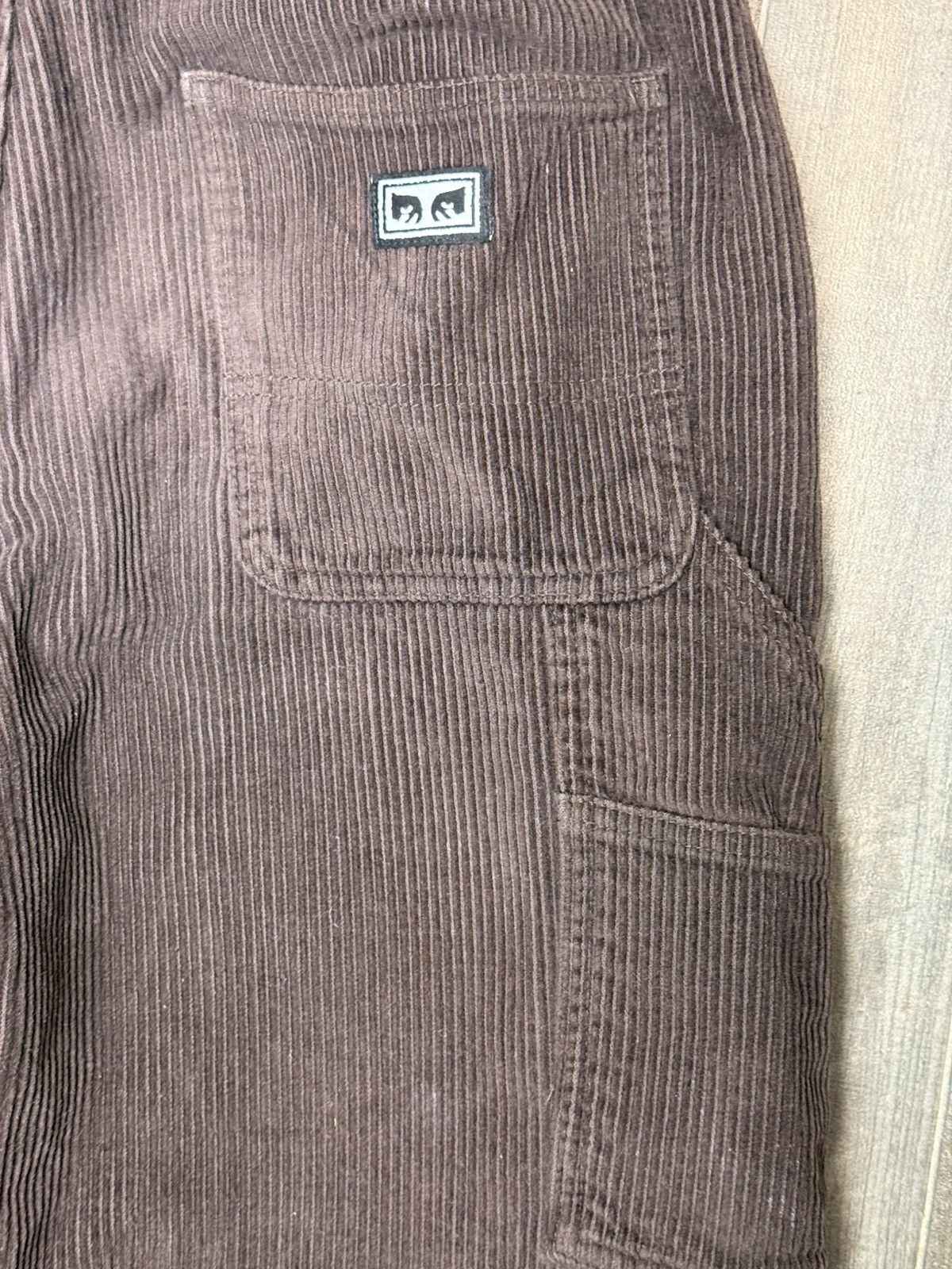 Obey Brown Corduroy Carpenter Double Knee Obey Jeans Straight Fit Size US 28 / EU 44 - 6 Thumbnail
