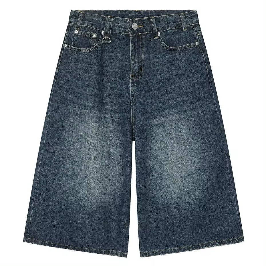 Jean × Vintage Vintage Fade Wide Leg Short Denim Jorts Size US 30 / EU 46 - 2 Thumbnail
