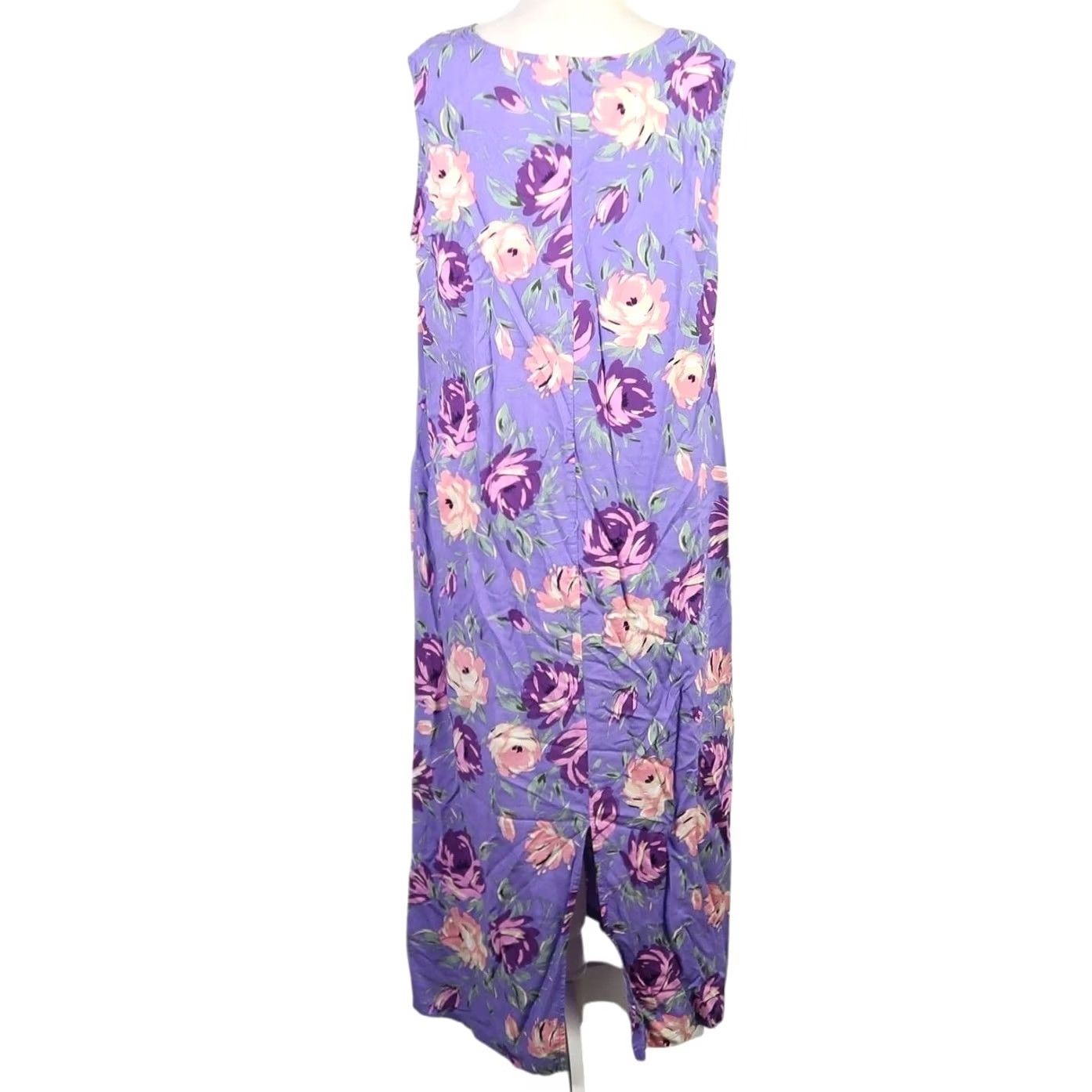 Vintage VINTAGE DressBarn 90s Purple Pink Floral Midi Dress 16W Sleeveless Womens Midi Floral 90s Vintage Womens Size XXL / US 16-18 / IT 52-54 - 4 Thumbnail