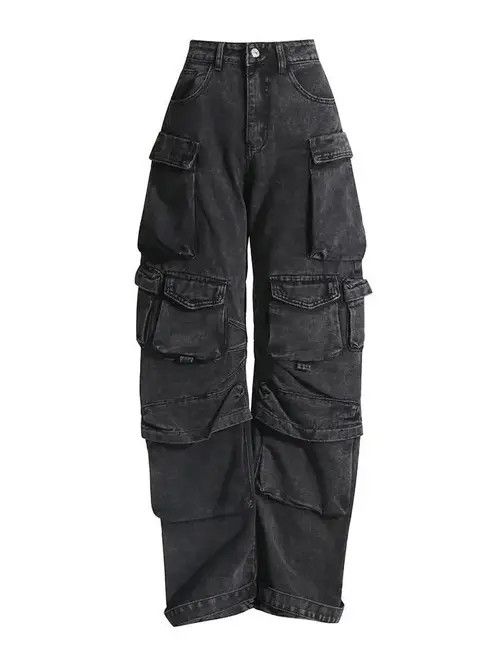 Designer Minimalistic denim pants with multiple pockets. Size US 30 / EU 46 - 1 Thumbnail