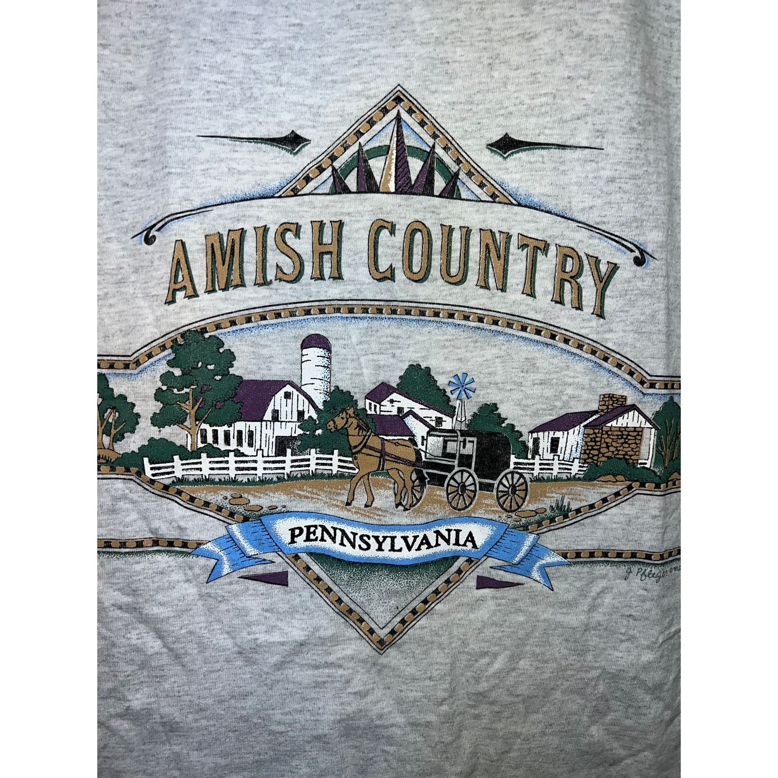 Jerzees Vintage Amish Shirt Amish Country PA Pennsylvania Tee 90s Xl Size US XL / EU 56 / 4 - 3 Thumbnail