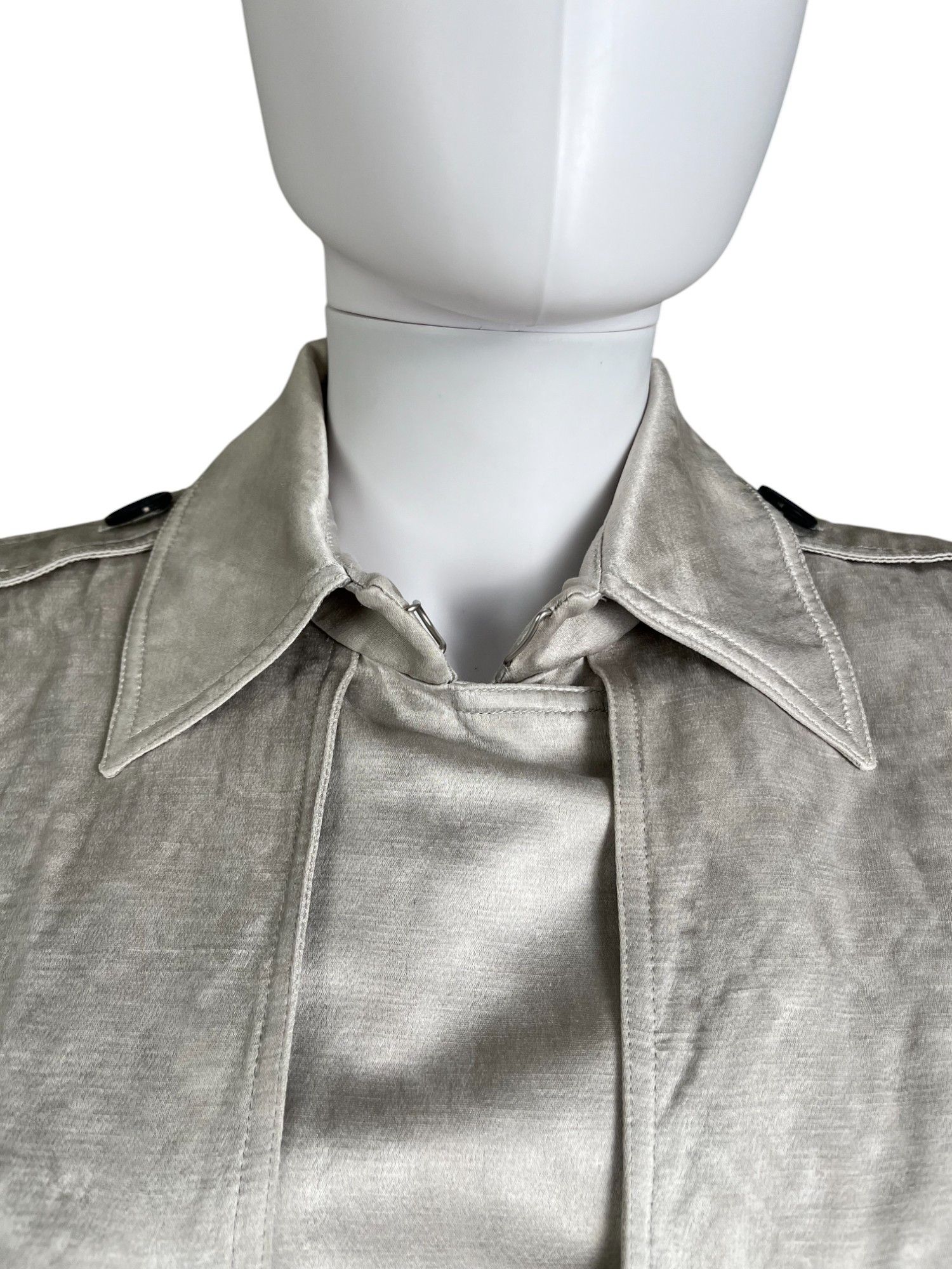 Celine by Michael Kors Double Breasted Silver Military Coat Size M / US 6-8 / IT 42-44 - 6 Thumbnail