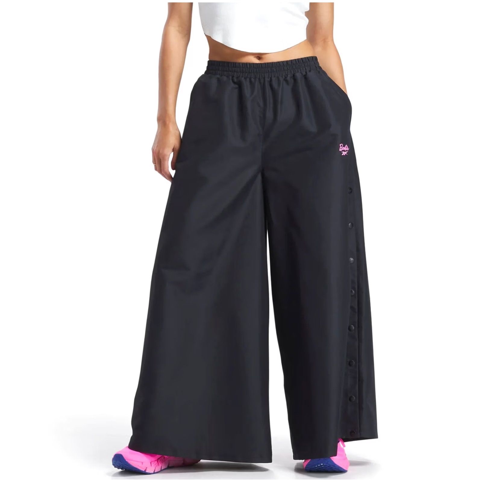 Reebok Reebok Pants Adult Small Black Barbie Energy Wide Leg Track Skater Punk Jenco Womens Size 28" / US 6 / IT 42 - 2 Thumbnail