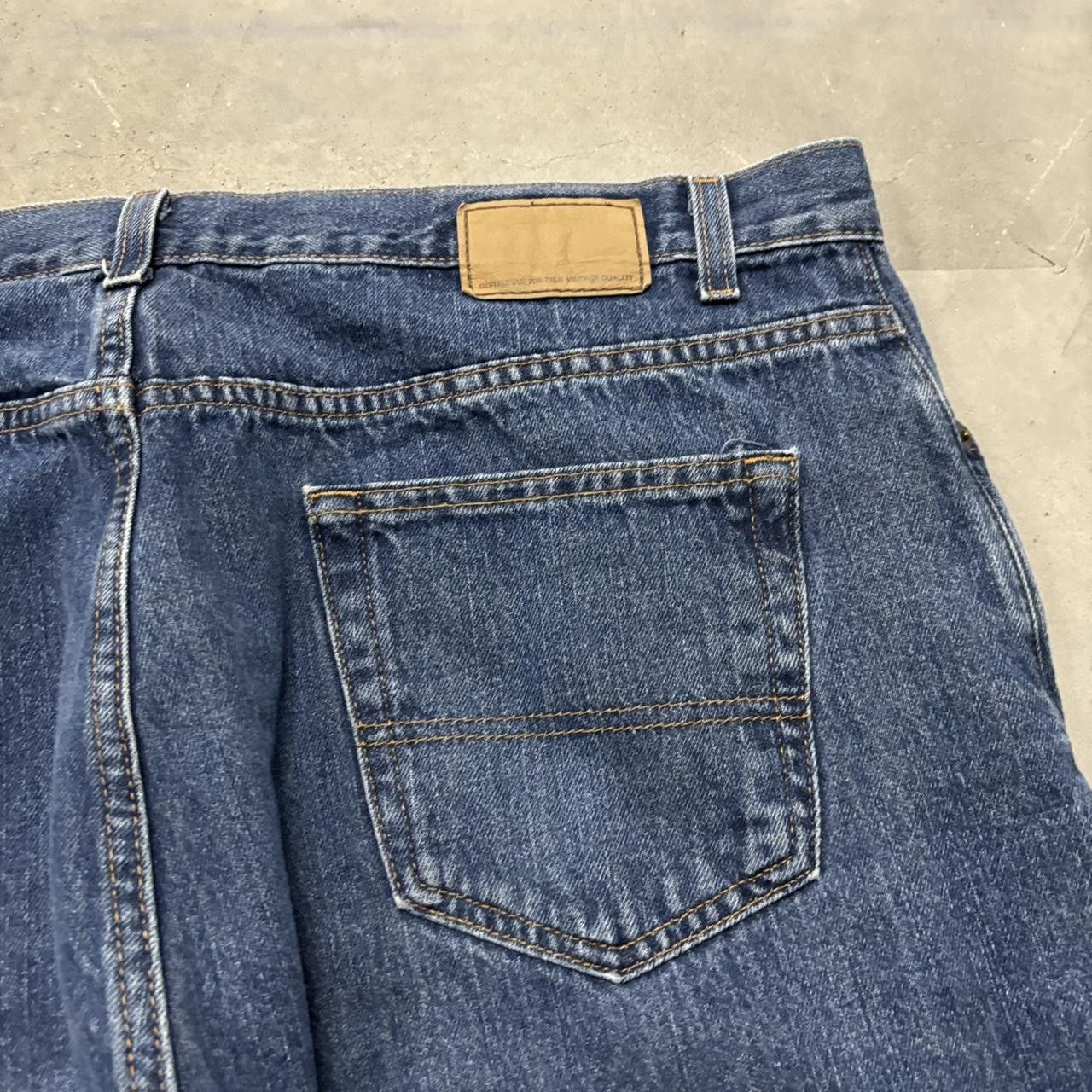 Japanese Brand × Vintage Crazy Vintage Y2K/2000s Baggy Dark Blue Wash Skater Denim Jeans! Size US 38 / EU 54 - 7 Thumbnail