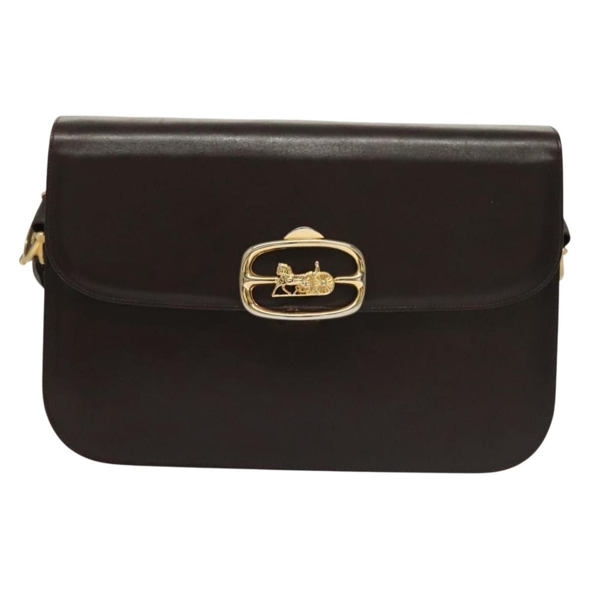 Celine CELINE Shoulder Bag Leather Brown Gold Size ONE SIZE - 2 Thumbnail
