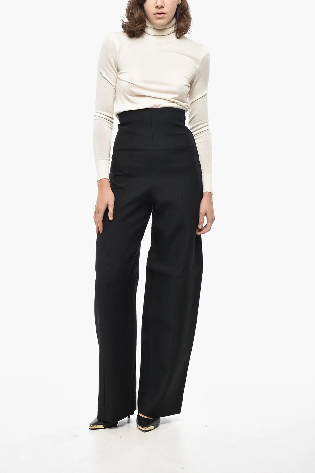 KHAITE og1mm0426 Super High-Waist Pant in Black Size 27" / US 4 / IT 40 - 4 Thumbnail