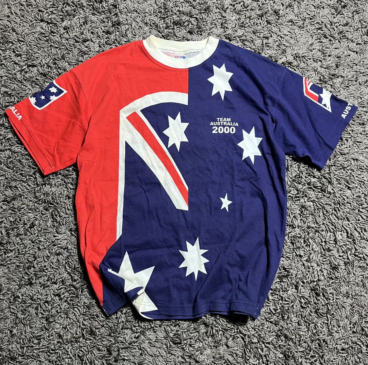 Vintage VINTAGE 1990s TEAM AUSTRALIA FLAG OVER PRINT GRAPHIC TEE Size US XL / EU 56 / 4 - 1 Thumbnail