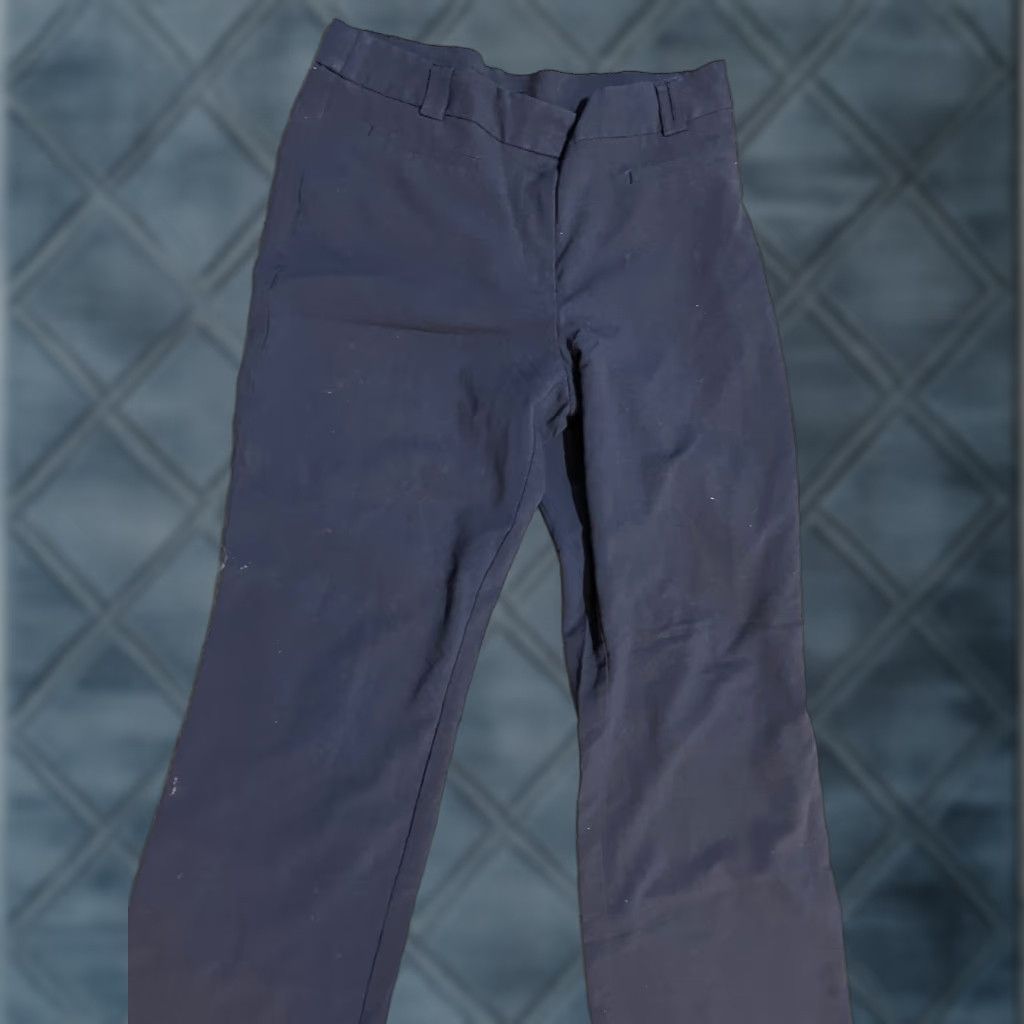 Vintage Counterparts Women's Pants 10 Blue Tapered Leg Stretch Work Dress Pants Regular Fold Front Flat Front Career Size 32" / US 10 / IT 46 - 1 Thumbnail