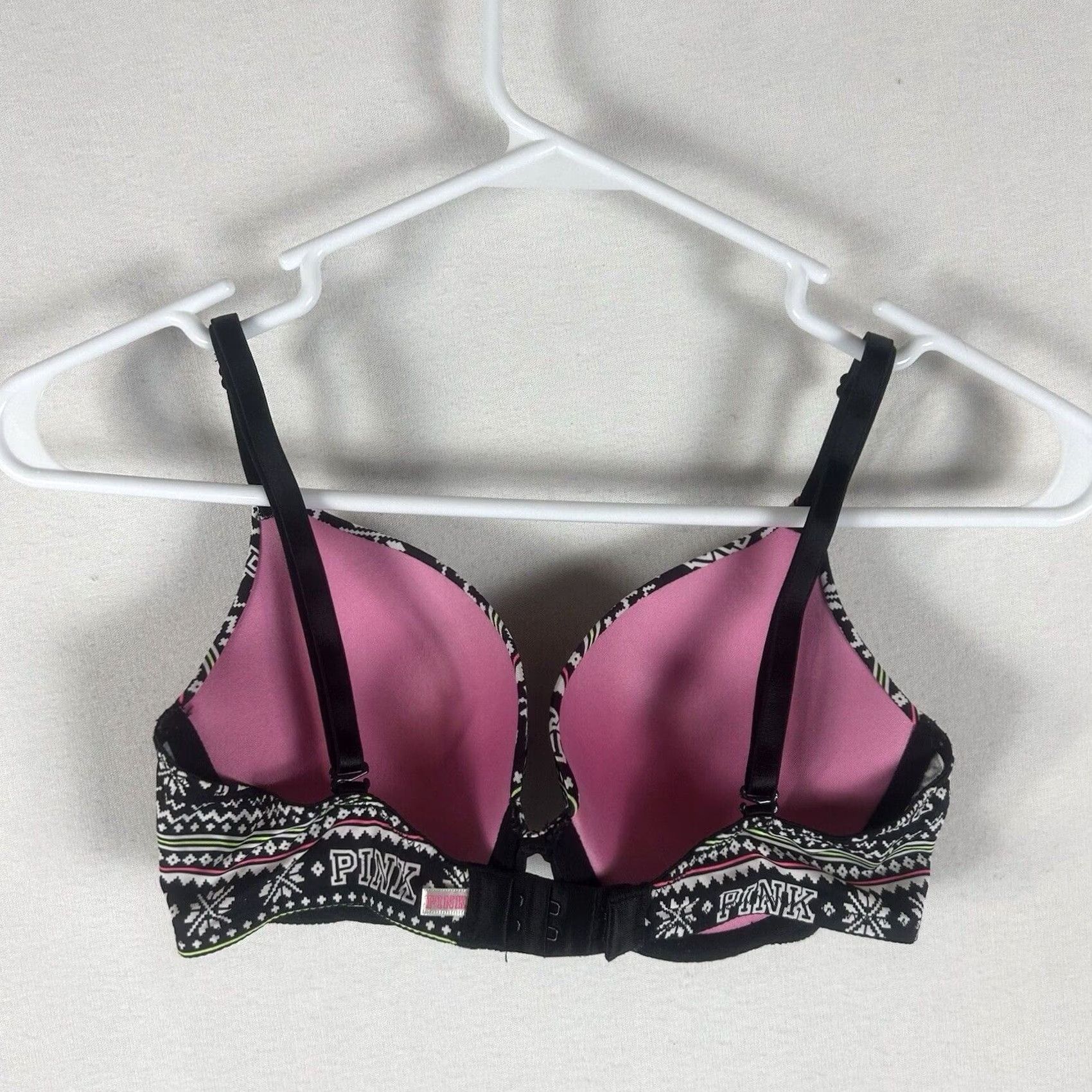 Victoria's Secret Victoria's Secret Pink Wear Everywhere Push Up Bra 34C Striped Grey Ladies Handle Vintage No Sculpted Underwire Adjustable Hook & Eye Size ONE SIZE - 4 Thumbnail