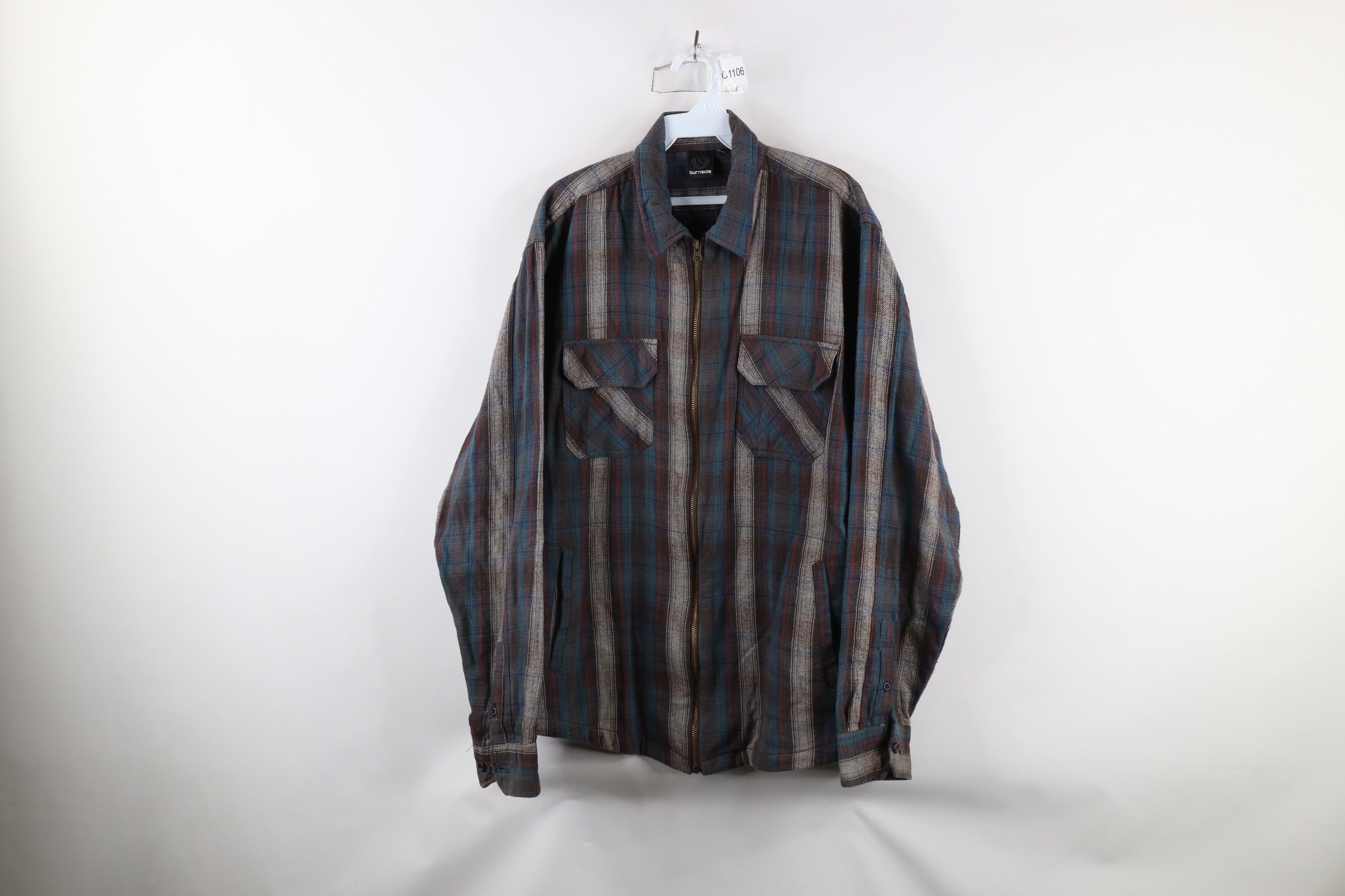 Vintage Vintage Burnside Surfing Flannel Shirt Jacket Jac Shirt Size US L / EU 52-54 / 3 - 1 Thumbnail