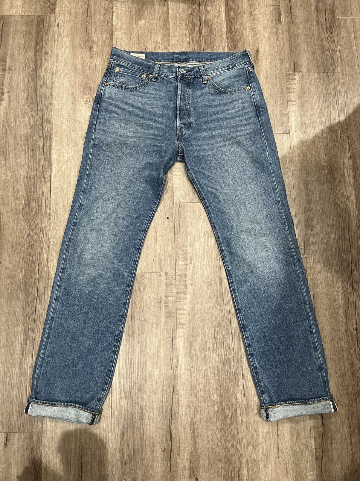 Levi's Levi’s Premium Blue 501 Salvage Jeans Size US 33 - 1 Thumbnail