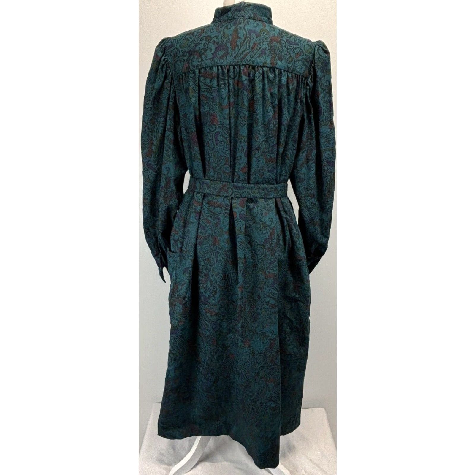 J. Jill Vtg J. Jill Canvas Dress Large Tie Belt Midi Shift Made In USA Cottage Core Size L / US 10 / IT 46 - 4 Thumbnail