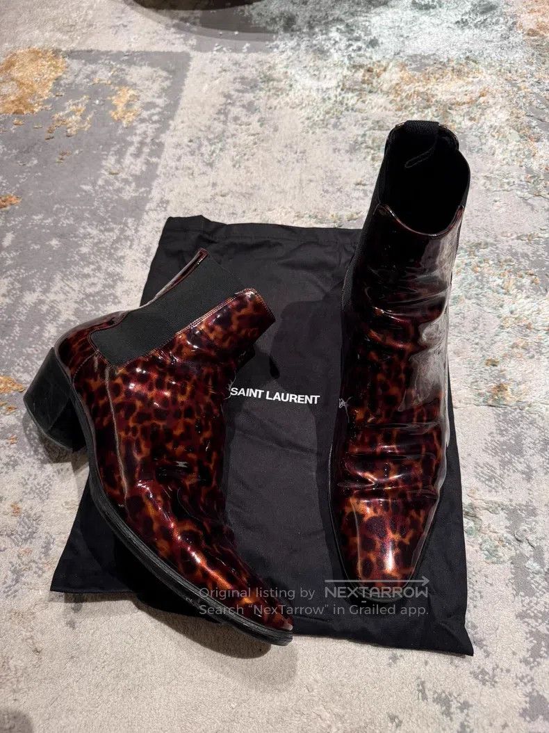 Saint Laurent Paris Saint Laurent Paris Leopard Print Chelsea Boots Size US 10 / EU 43 - 1 Thumbnail
