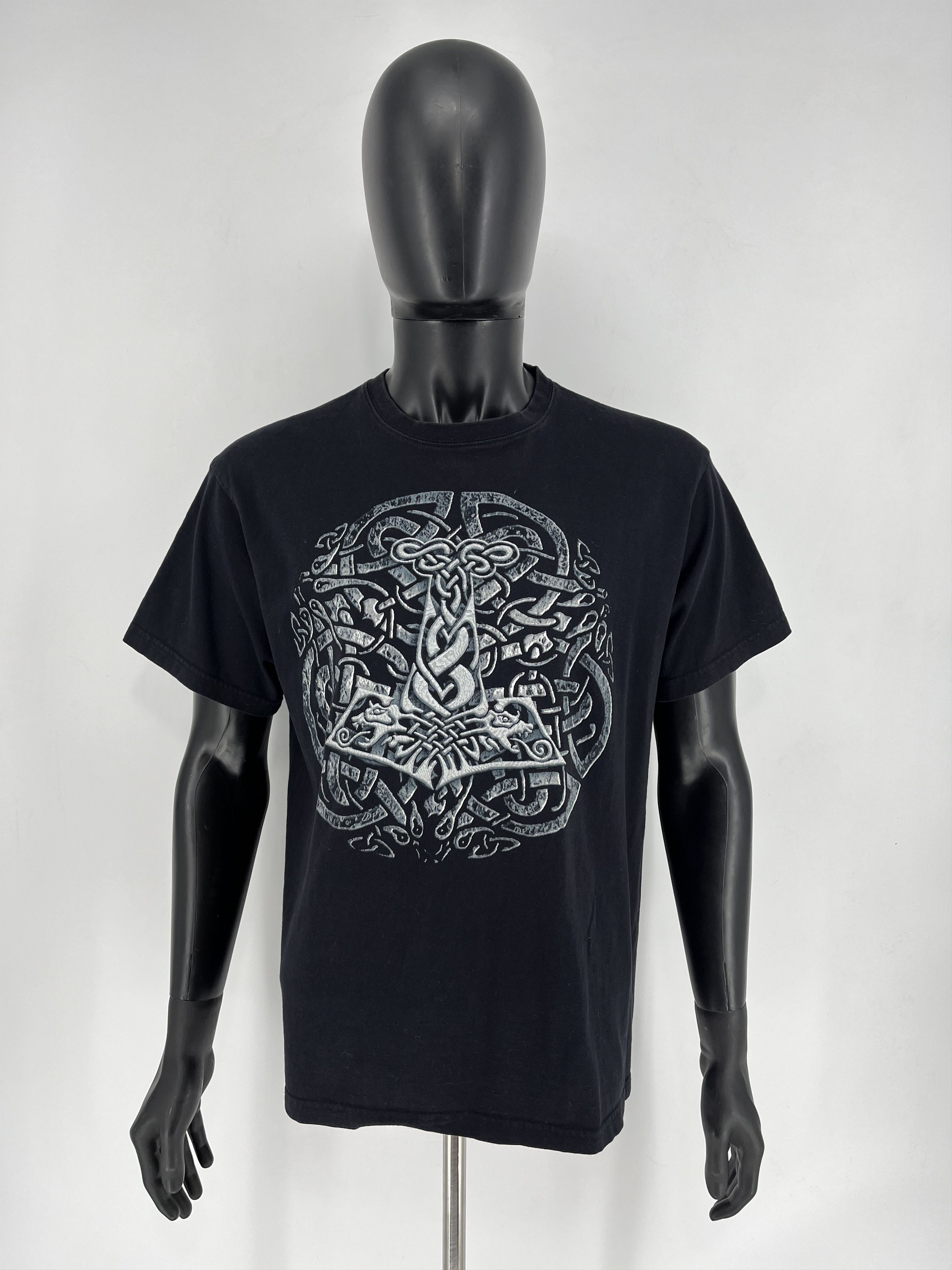 Vintage Vintage Y2k Washed AvantGarde Tribal Tee Streetwear Size US L / EU 52-54 / 3 - 2 Thumbnail