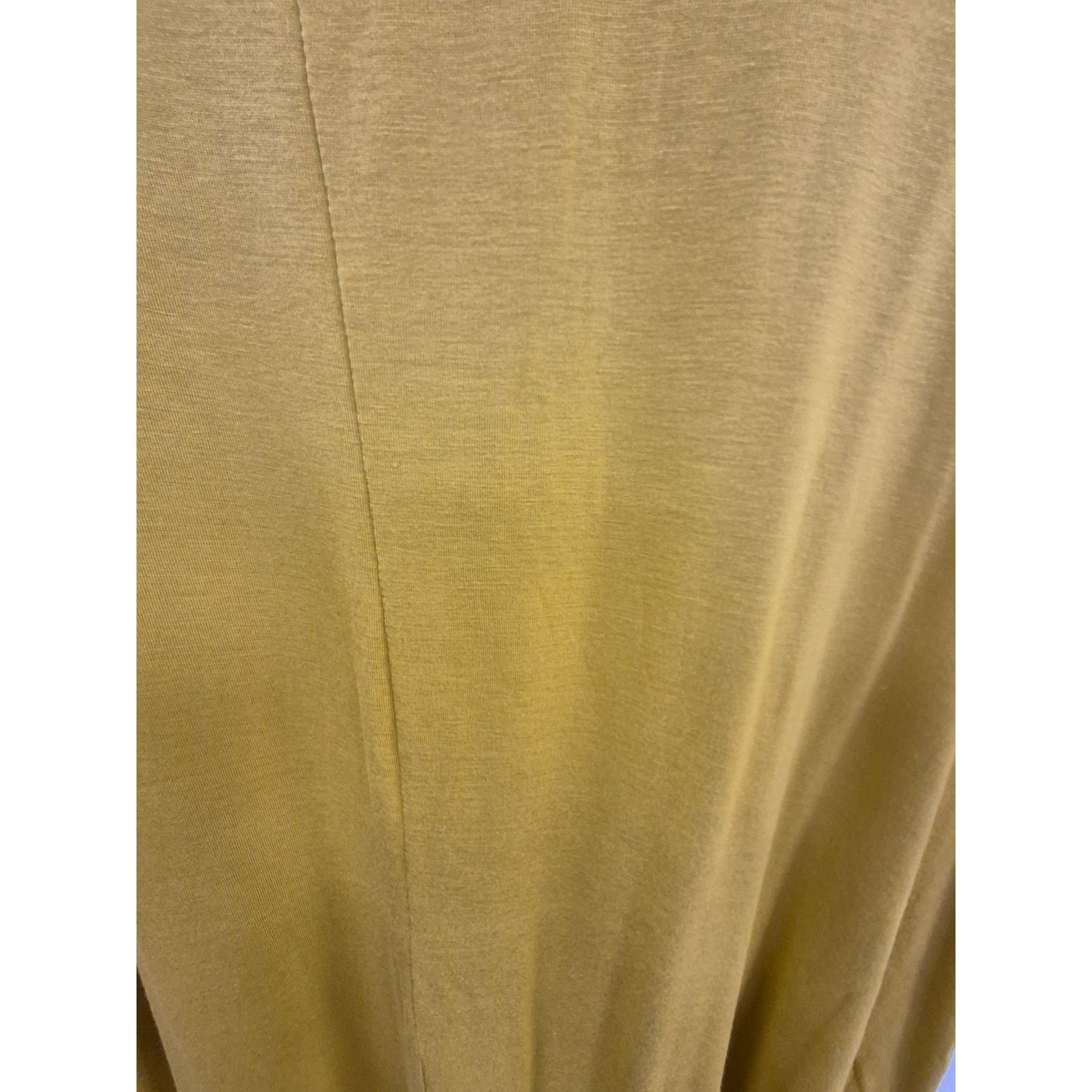 Other Premium Rayon Short Sleeve Round Hem & Neck MUSTARD 1X Size M / US 6-8 / IT 42-44 - 5 Thumbnail