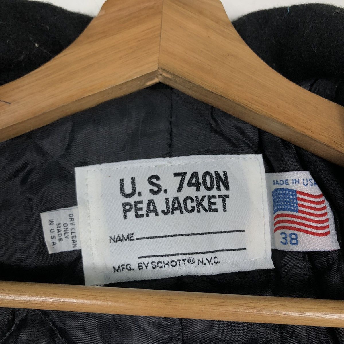 Schott 🔥Vintage 740 USN Pea Jacket Wool Double Breast Made in USA Size US M / EU 48-50 / 2 - 17 Thumbnail