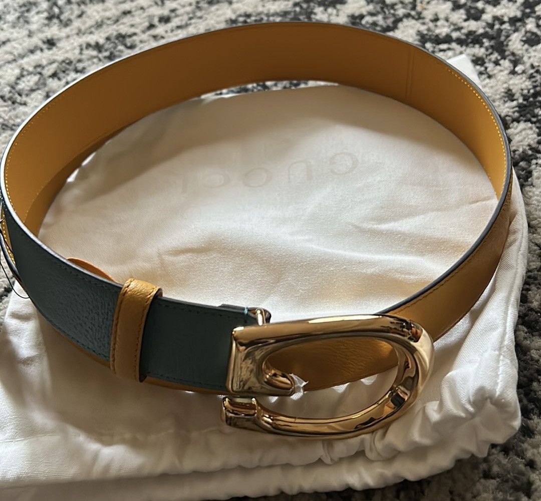 Gucci Gucci Belt 709954 G Memorable BUCKLE Two Tone Leather Belt Size 38 - 3 Thumbnail