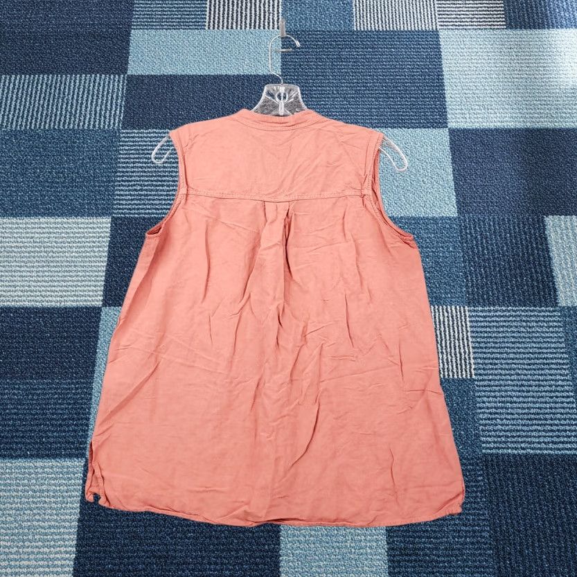 Uniqlo Uniqlo Blouse Womens S Small Orange V Neck Sleeveless Popover Linen Casual Top Size S / US 4 / IT 40 - 1 Thumbnail