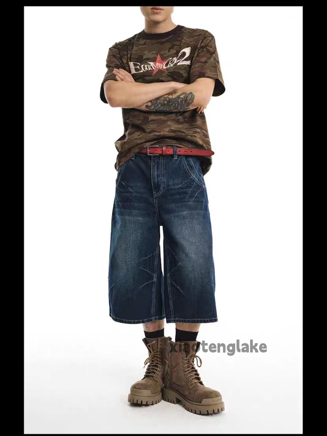Jean × Vintage Utility washed faded loose baggy skate hiphop shorts Size US 28 / EU 44 - 5 Thumbnail