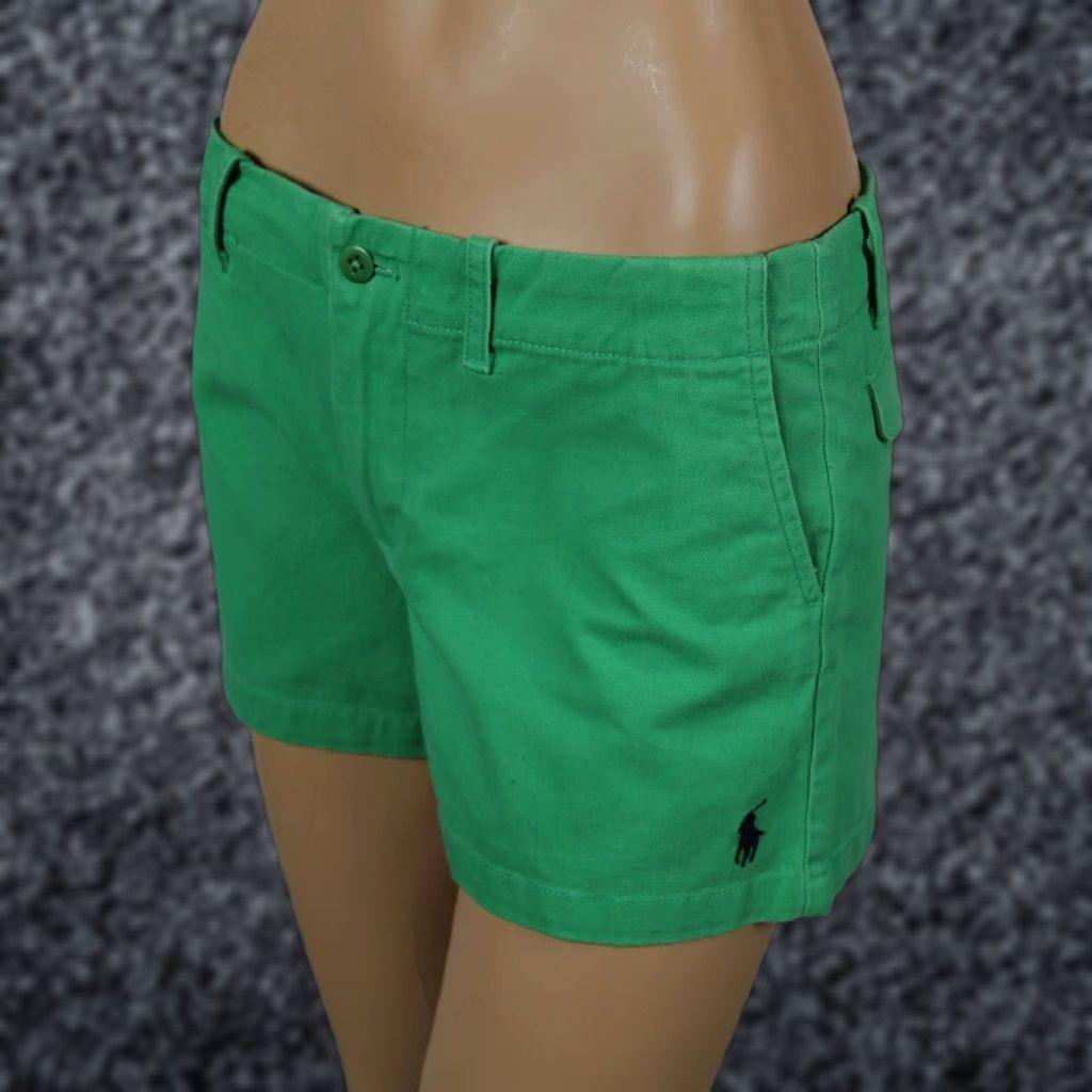 Ralph Lauren Ralph Lauren Sport Green Shorts Navy Blue Pony Logo NWT Womens 2 Regular 100% Cotton Size 26" / US 2 / IT 38 - 1 Thumbnail