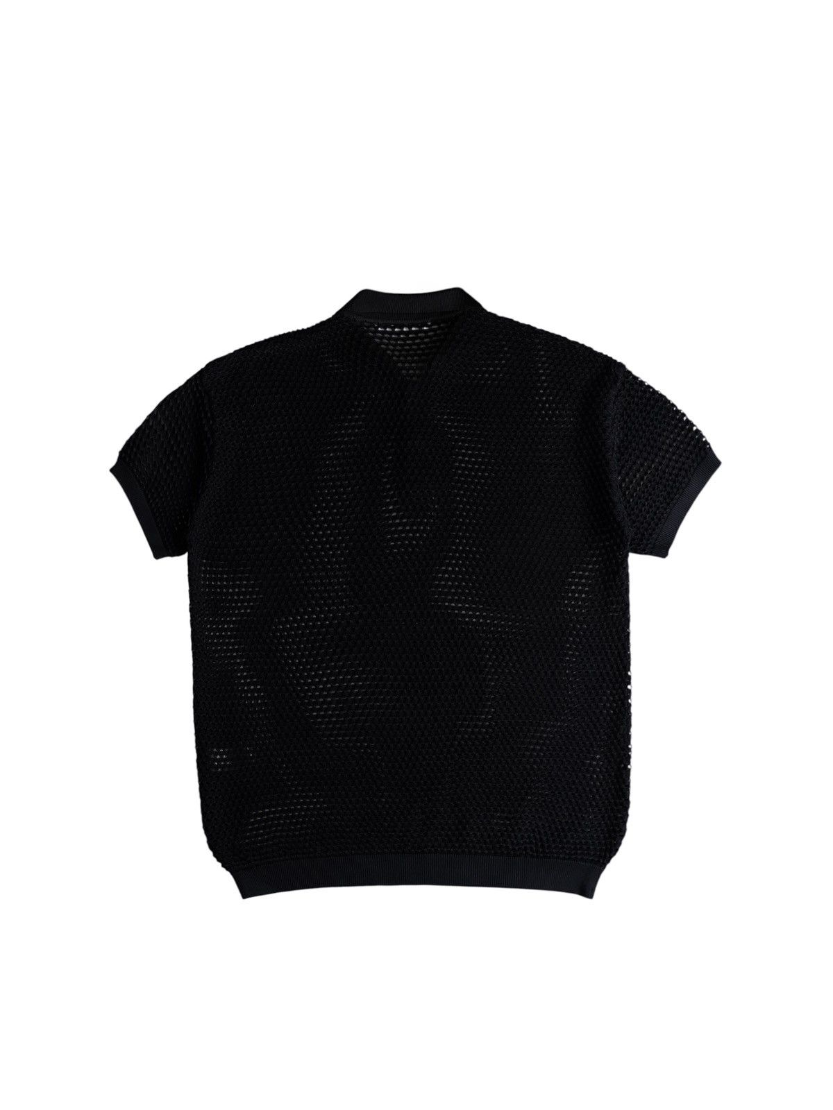 Japanese Brand Softhyphen crochet knitted ss polo shirt black knit knitwear Size US L / EU 52-54 / 3 - 2 Thumbnail