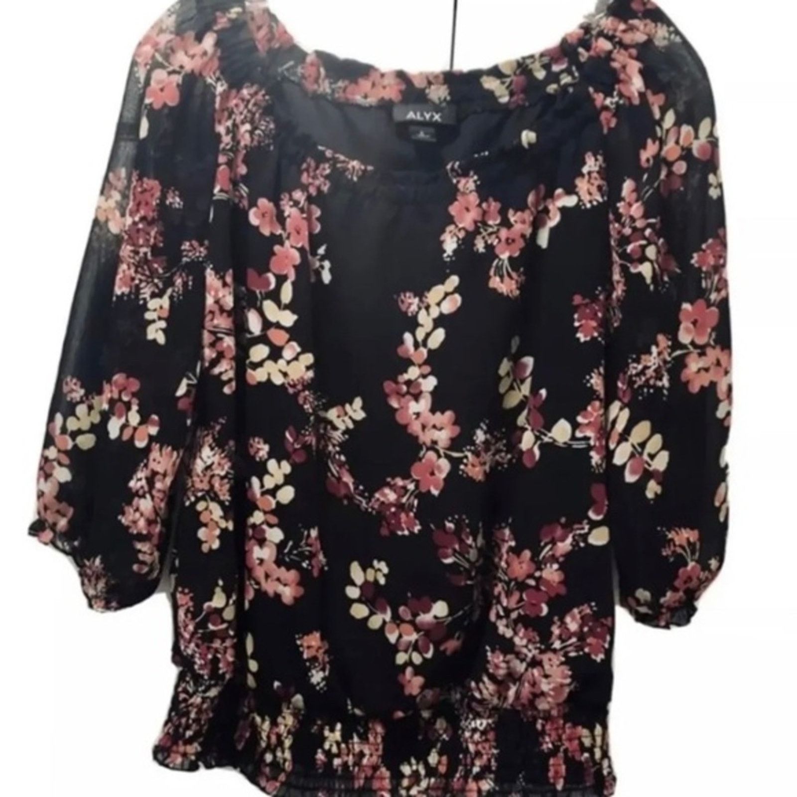 Alyx ALYX Floral Boho Top With Sheer 3/4 Sleeves - Size Small. Size S / US 4 / IT 40 - 1 Thumbnail