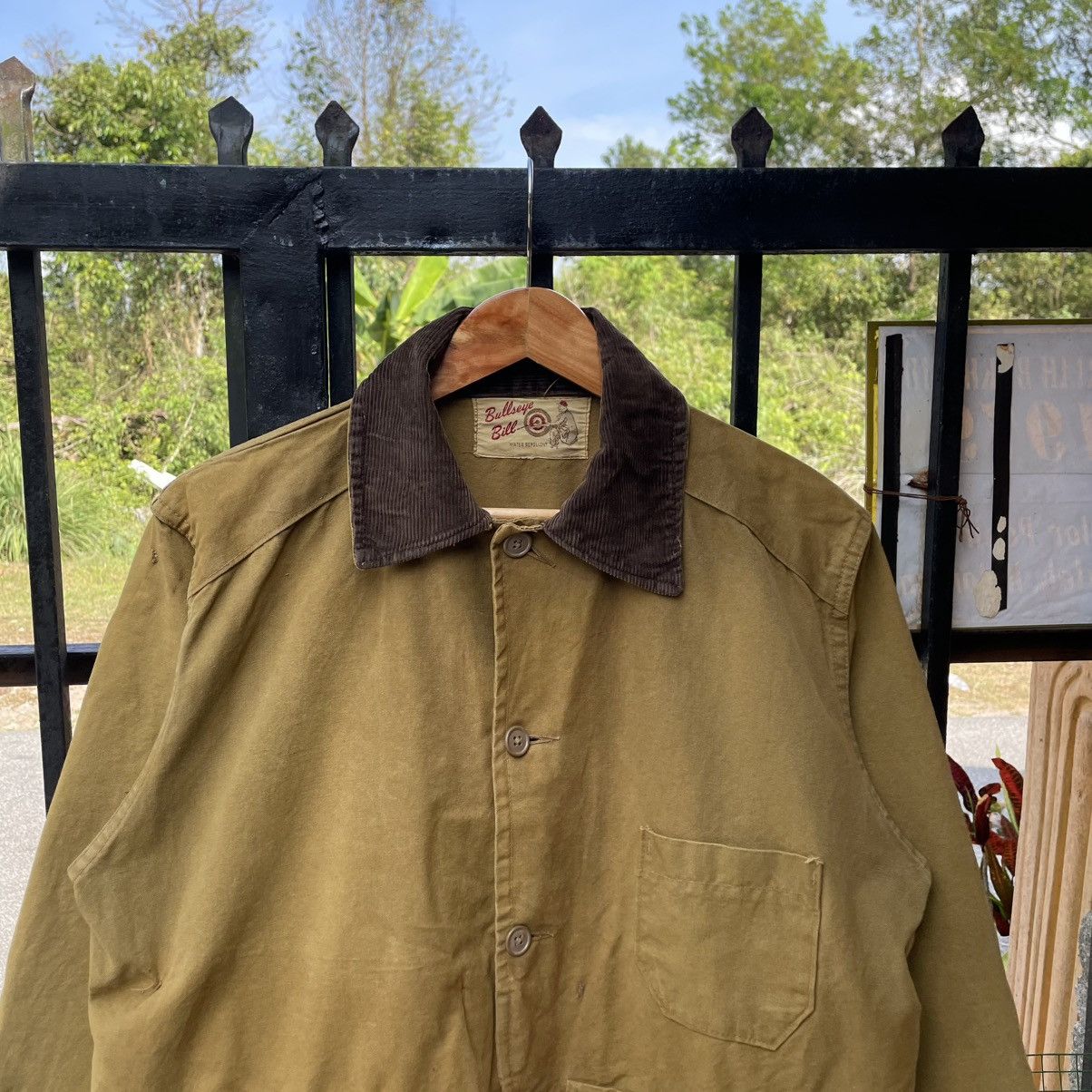 American Apparel 🔥Vintage 70s Bulls Eyes Duck Canvas Hunting Chore Jacket Size US M / EU 48-50 / 2 - 4 Thumbnail