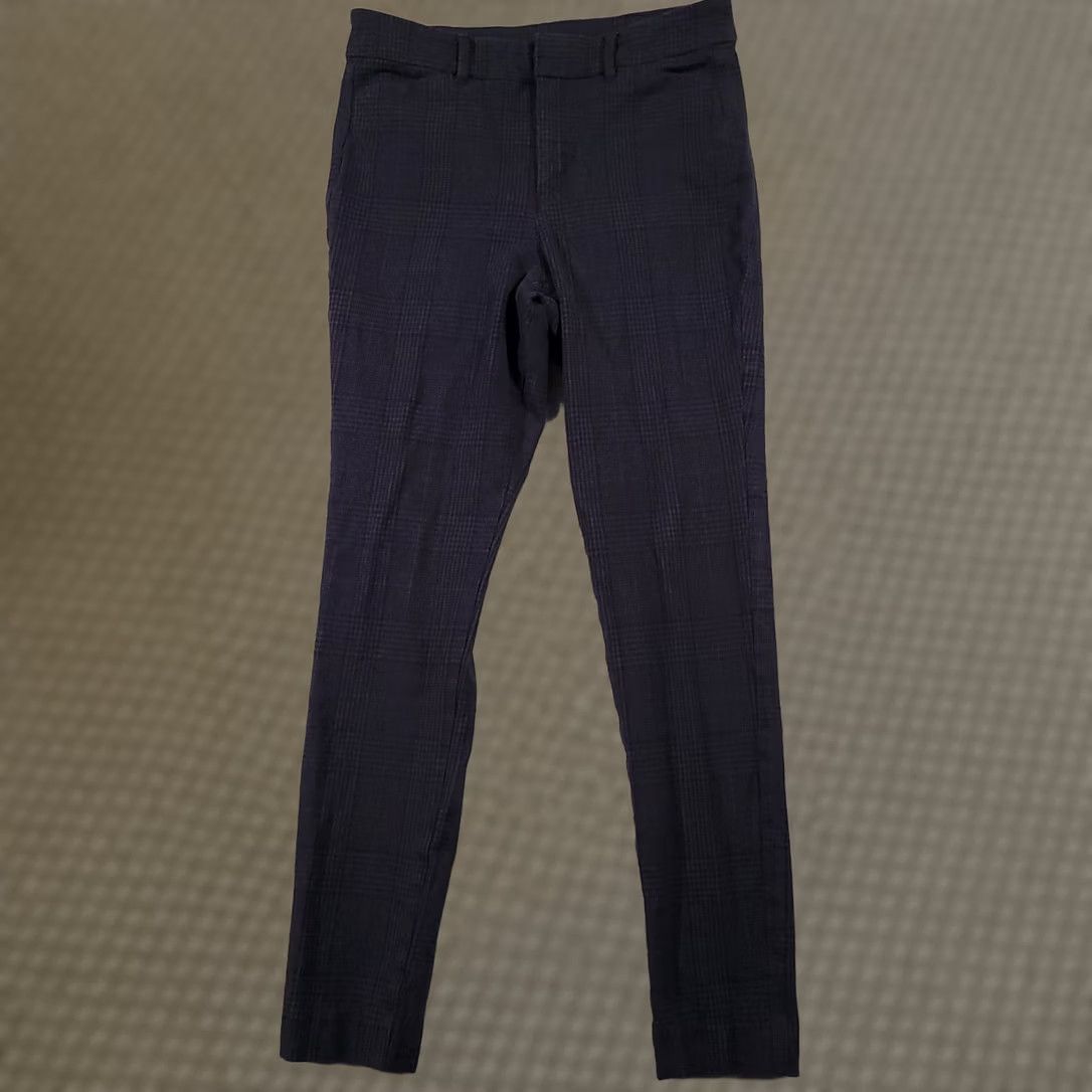 Old Navy VINTAGE Old Navy Pixie High-Rise Pants Secret-Slim Pockets Women's 8 Blue Plaid Knit Size 28" / US 6 / IT 42 - 1 Thumbnail