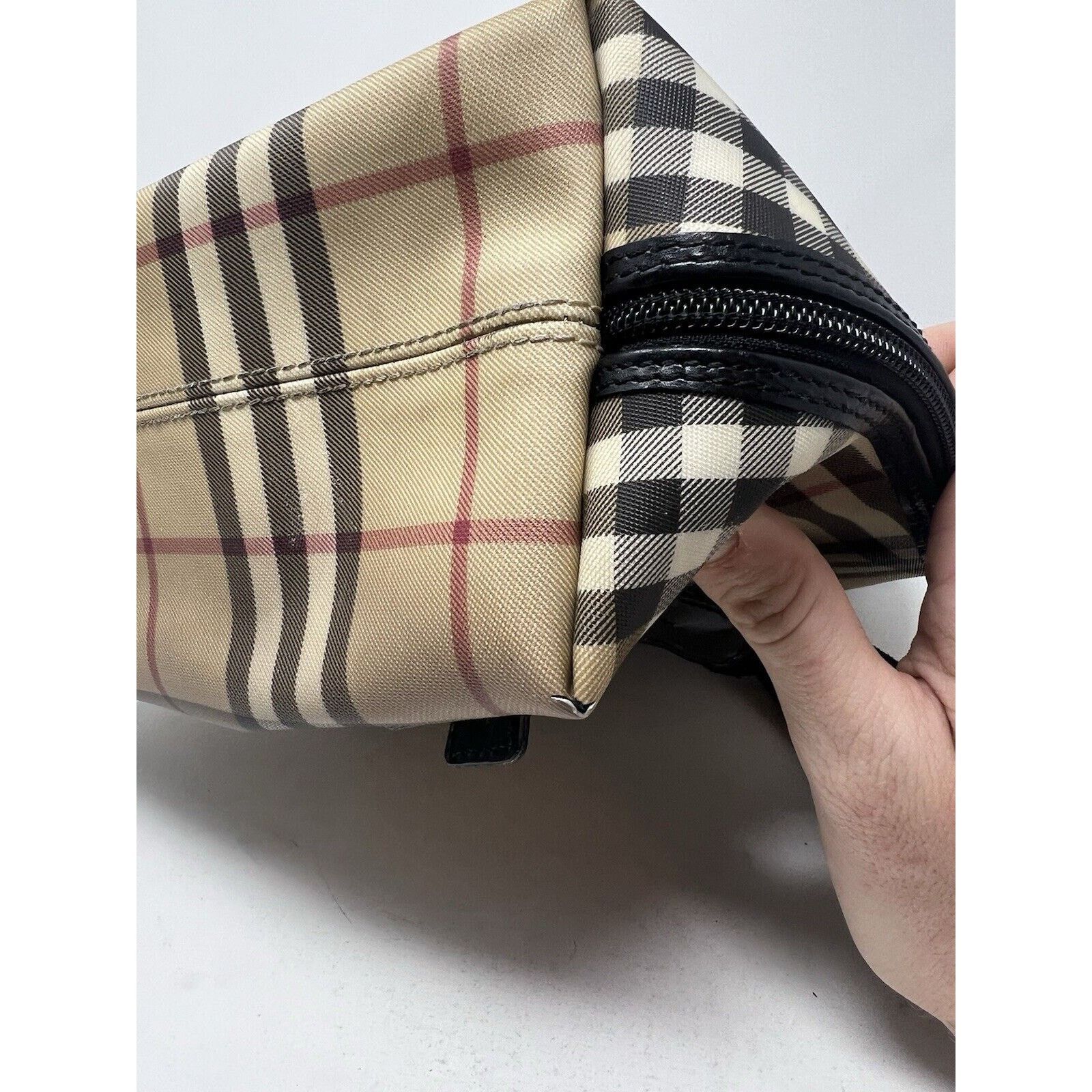 Burberry Burberry London House Check Unisex Leather Beige Rucksack Size ONE SIZE - 6 Thumbnail