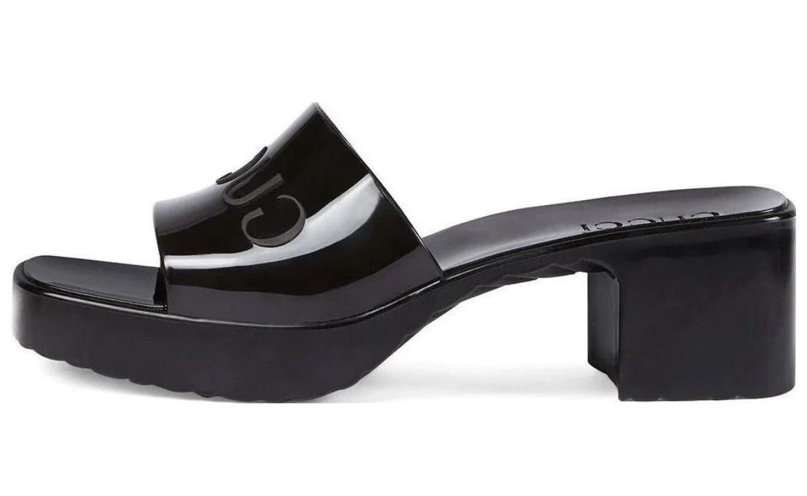 Gucci Gucci 60mm Slide Rubber Sandals Black Size US 9 / IT 39 - 2 Thumbnail