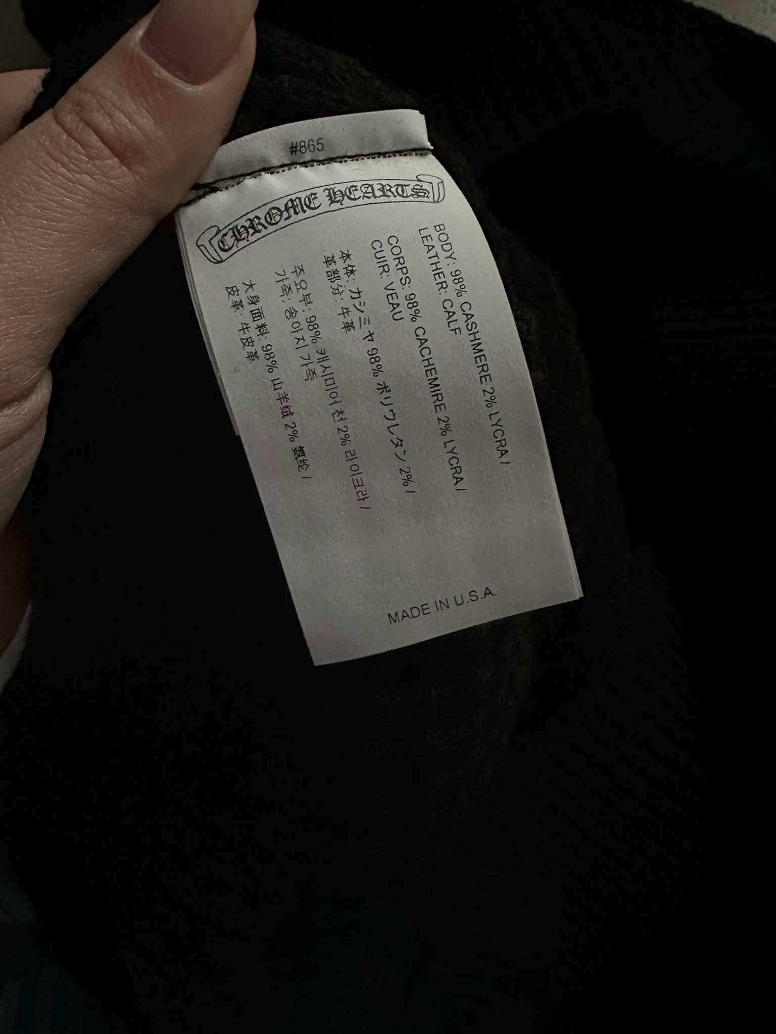 Chrome Hearts CHROME HEARTS Waffle Cross Patch Cashmere Sweater BLACK Size US M / EU 48-50 / 2 - 8 Thumbnail