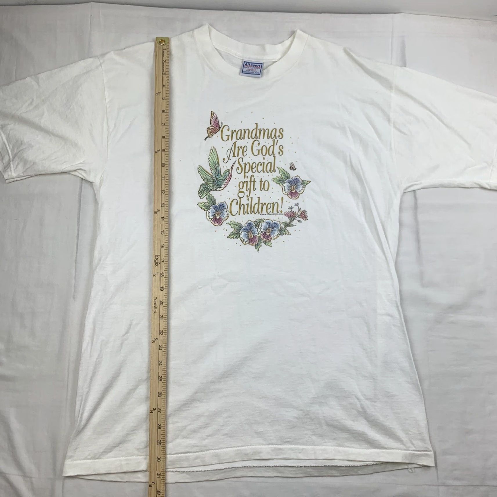 Vintage VINTAGE Grandma Shirt All Sport Shirt Adult XL White Flowers Birds Grandchildren God Jesus 90s Nature Mens Size US XL / EU 56 / 4 - 5 Thumbnail