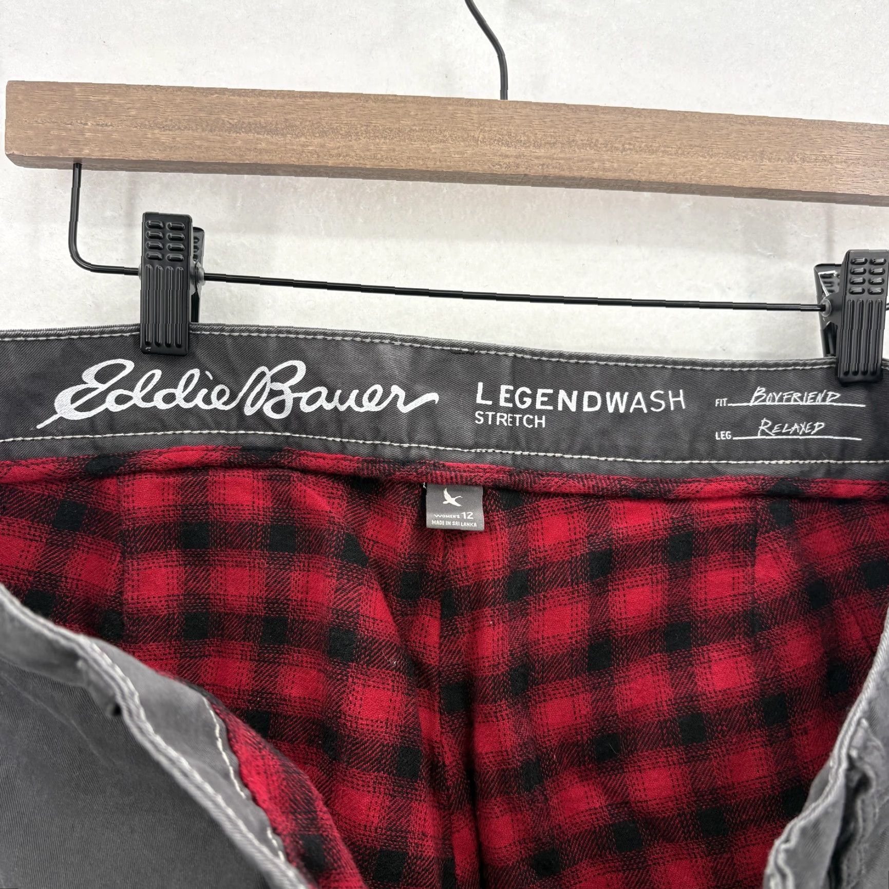 Eddie Bauer Eddie Bauer Pants Womens 12 Gray Legend Wash Boyfriend Relaxed Twill Chino Lined Pockets Zip Velvet Logo Winter Casual Workwear Mens? Size 34" / US 12 / IT 48 - 4 Thumbnail