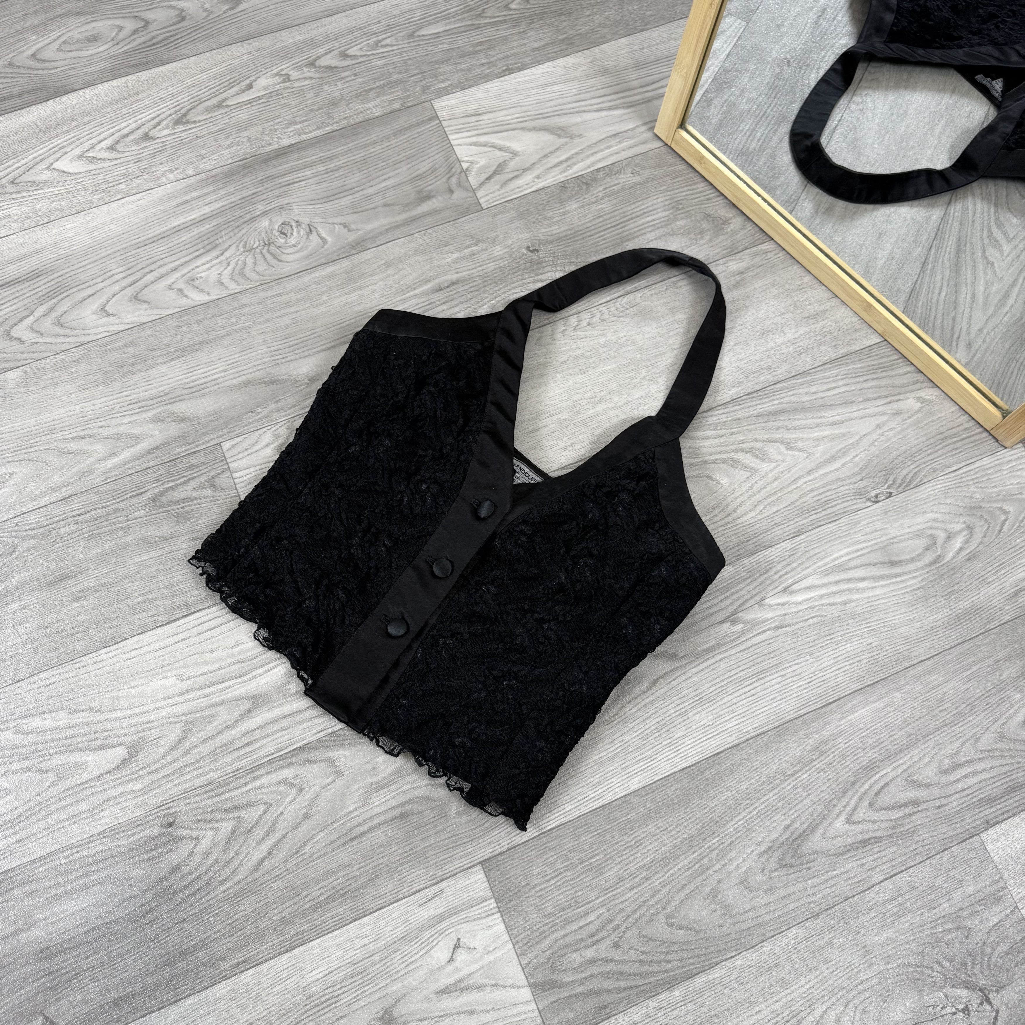 Vintage Vintage Grunge Lace Crop Top Button Up Vest Size M / US 6-8 / IT 42-44 - 5 Thumbnail