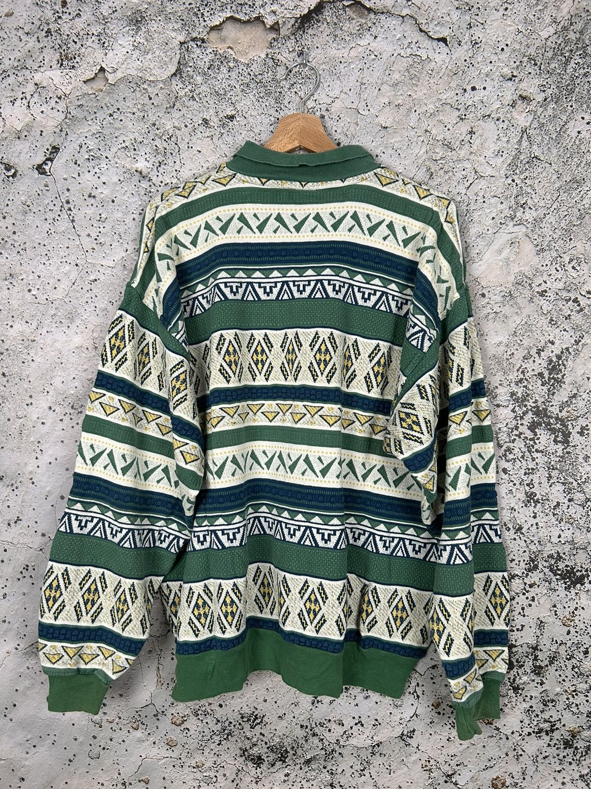 Vintage Vintage 90s Sweater Avantgarde Stripped Skate Rock Size US XL / EU 56 / 4 - 4 Thumbnail