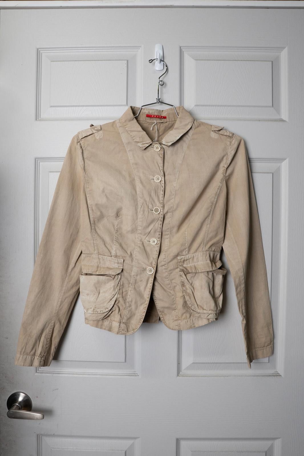 Prada 90's Prada Linea Rosa Utilitarian Button Tan Khaki Jacket Size M / US 6-8 / IT 42-44 - 1 Thumbnail