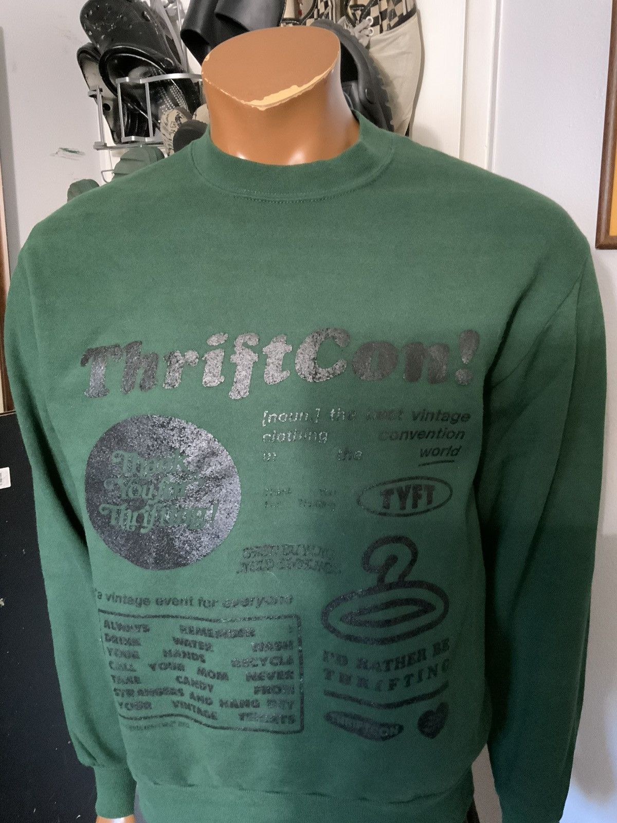 Jerzees ThriftCon Thank You For Thrifting TYFT Crewneck Sweatshirt Size US M / EU 48-50 / 2 - 8 Thumbnail